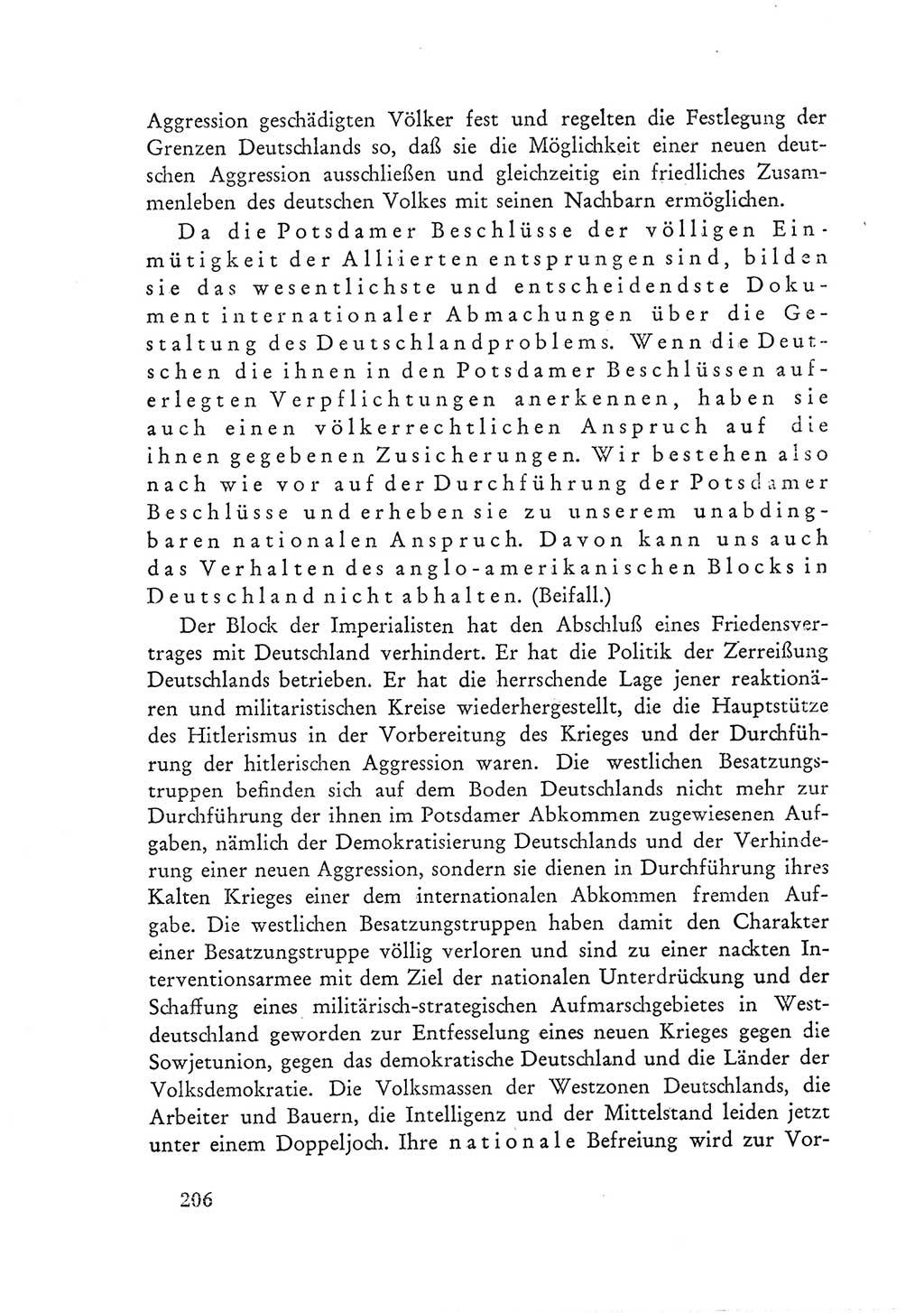 Protokoll der Verhandlungen des Ⅲ. Parteitages der Sozialistischen Einheitspartei Deutschlands (SED) [Deutsche Demokratische Republik (DDR)] 1950, Band 1, Seite 206 (Prot. Verh. Ⅲ. PT SED DDR 1950, Bd. 1, S. 206)