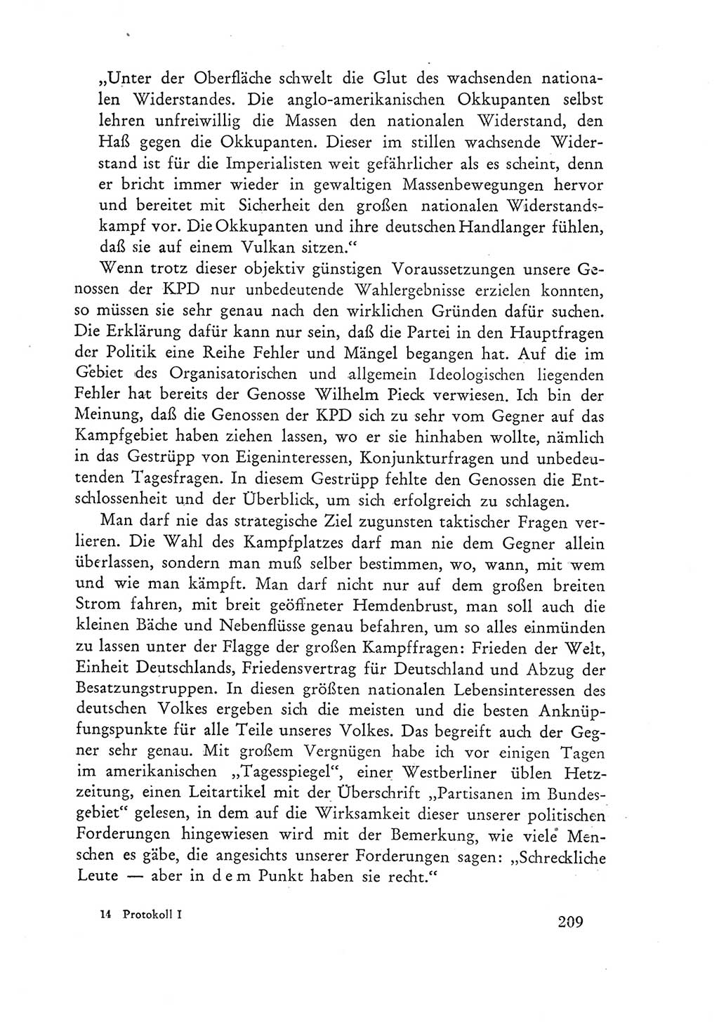 Protokoll der Verhandlungen des Ⅲ. Parteitages der Sozialistischen Einheitspartei Deutschlands (SED) [Deutsche Demokratische Republik (DDR)] 1950, Band 1, Seite 209 (Prot. Verh. Ⅲ. PT SED DDR 1950, Bd. 1, S. 209)