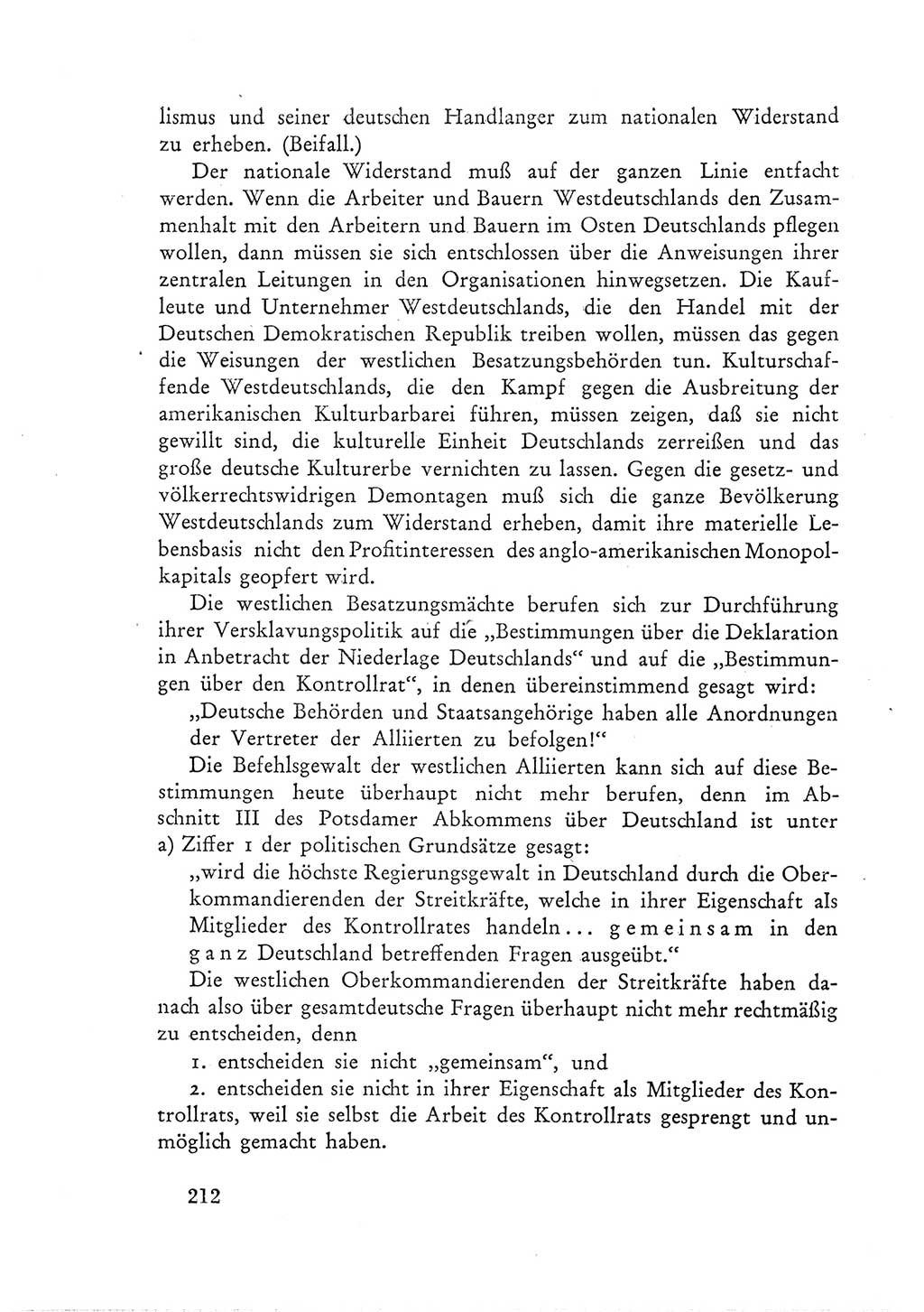 Protokoll der Verhandlungen des Ⅲ. Parteitages der Sozialistischen Einheitspartei Deutschlands (SED) [Deutsche Demokratische Republik (DDR)] 1950, Band 1, Seite 212 (Prot. Verh. Ⅲ. PT SED DDR 1950, Bd. 1, S. 212)
