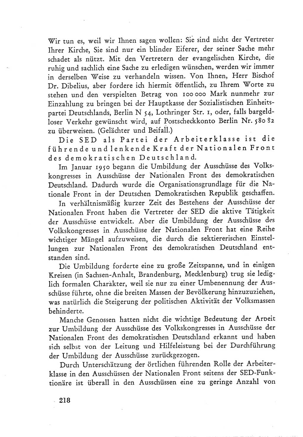 Protokoll der Verhandlungen des Ⅲ. Parteitages der Sozialistischen Einheitspartei Deutschlands (SED) [Deutsche Demokratische Republik (DDR)] 1950, Band 1, Seite 218 (Prot. Verh. Ⅲ. PT SED DDR 1950, Bd. 1, S. 218)