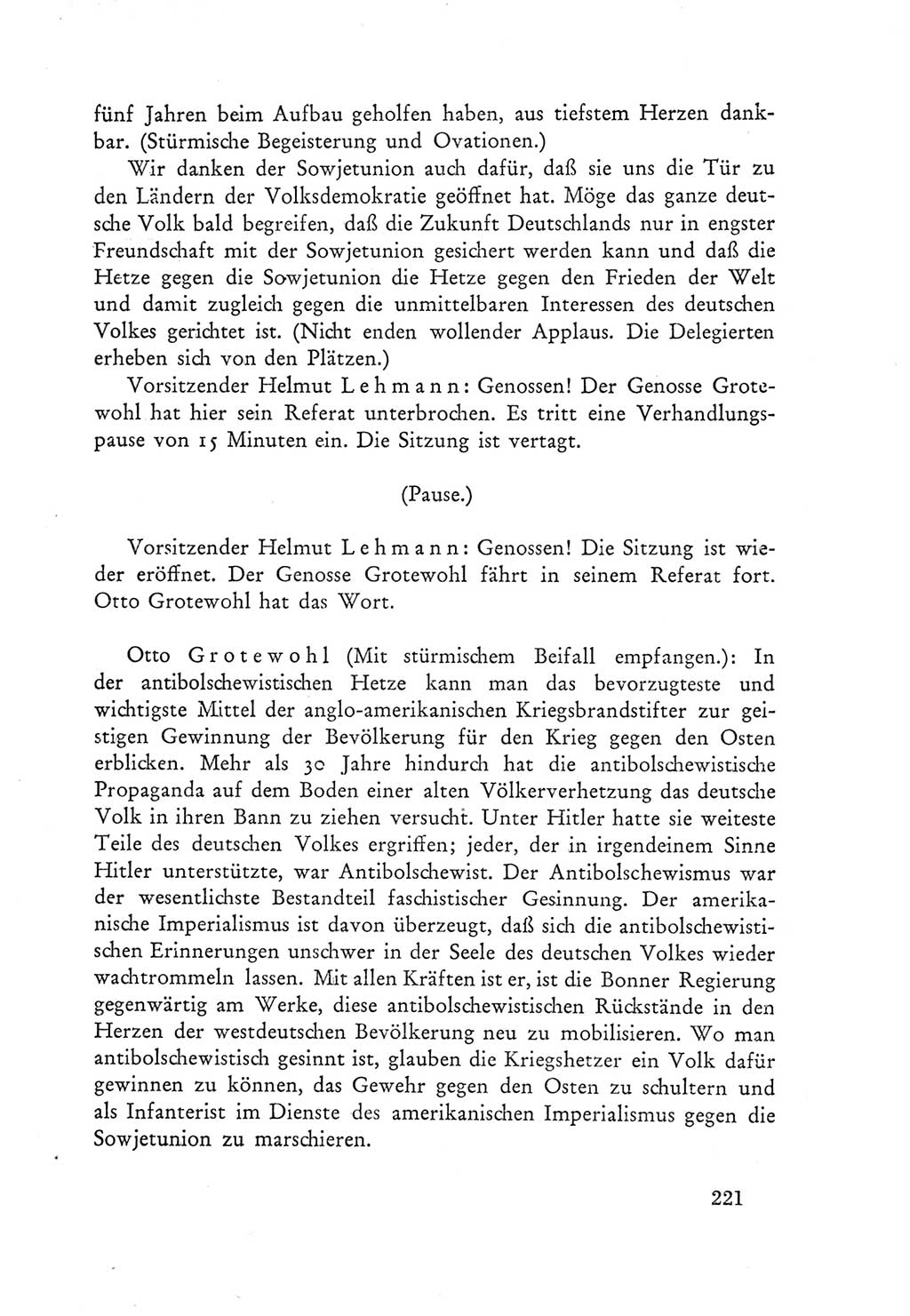 Protokoll der Verhandlungen des Ⅲ. Parteitages der Sozialistischen Einheitspartei Deutschlands (SED) [Deutsche Demokratische Republik (DDR)] 1950, Band 1, Seite 221 (Prot. Verh. Ⅲ. PT SED DDR 1950, Bd. 1, S. 221)