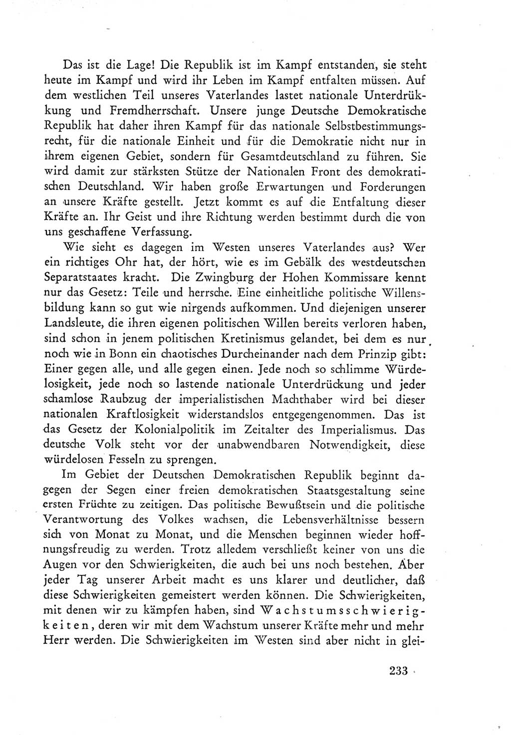 Protokoll der Verhandlungen des Ⅲ. Parteitages der Sozialistischen Einheitspartei Deutschlands (SED) [Deutsche Demokratische Republik (DDR)] 1950, Band 1, Seite 233 (Prot. Verh. Ⅲ. PT SED DDR 1950, Bd. 1, S. 233)
