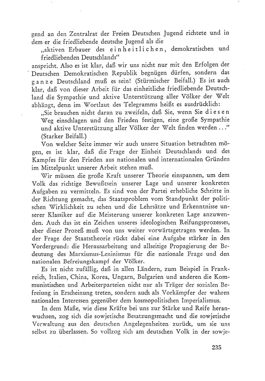 Protokoll der Verhandlungen des Ⅲ. Parteitages der Sozialistischen Einheitspartei Deutschlands (SED) [Deutsche Demokratische Republik (DDR)] 1950, Band 1, Seite 235 (Prot. Verh. Ⅲ. PT SED DDR 1950, Bd. 1, S. 235)