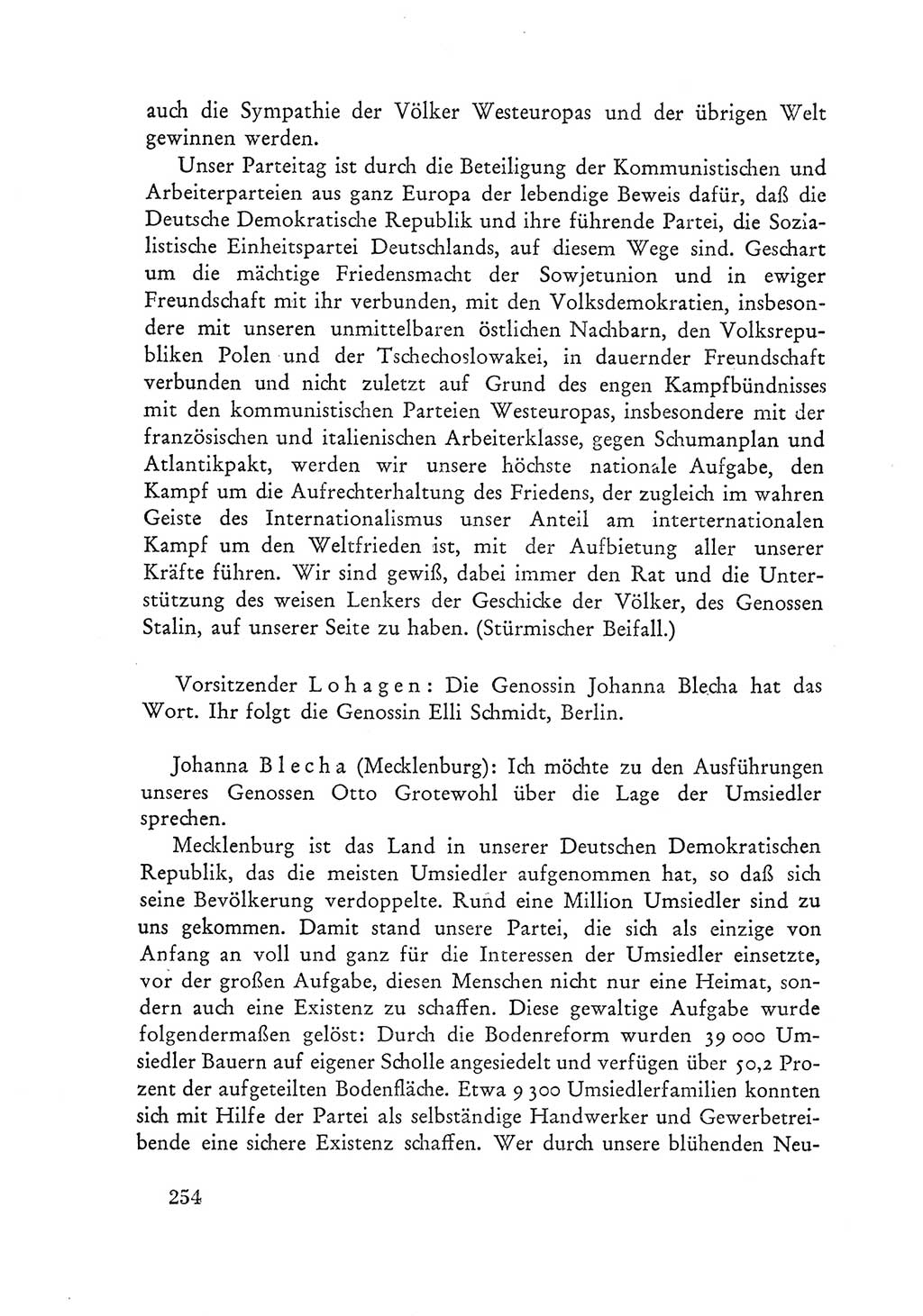 Protokoll der Verhandlungen des Ⅲ. Parteitages der Sozialistischen Einheitspartei Deutschlands (SED) [Deutsche Demokratische Republik (DDR)] 1950, Band 1, Seite 254 (Prot. Verh. Ⅲ. PT SED DDR 1950, Bd. 1, S. 254)