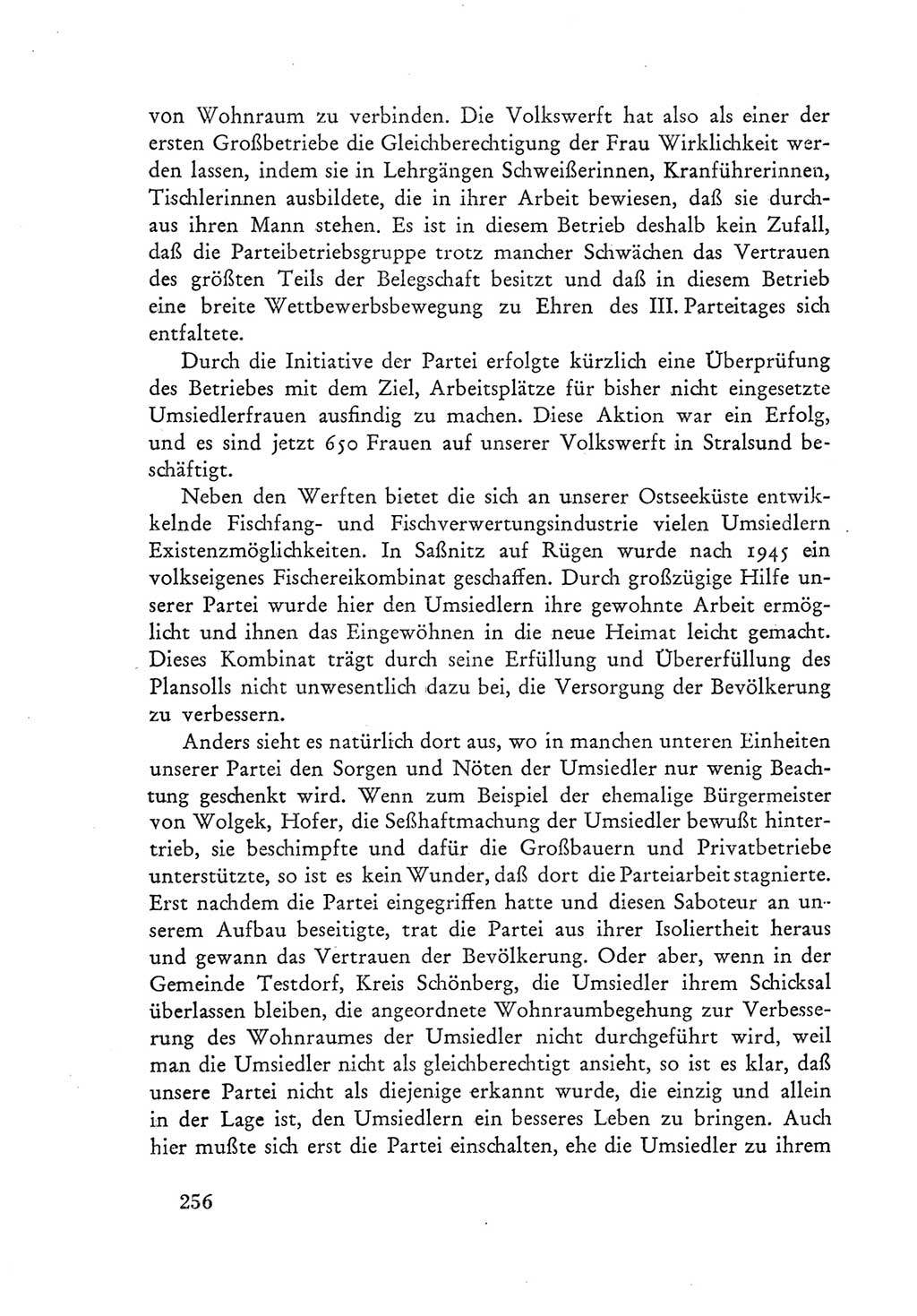 Protokoll der Verhandlungen des Ⅲ. Parteitages der Sozialistischen Einheitspartei Deutschlands (SED) [Deutsche Demokratische Republik (DDR)] 1950, Band 1, Seite 256 (Prot. Verh. Ⅲ. PT SED DDR 1950, Bd. 1, S. 256)