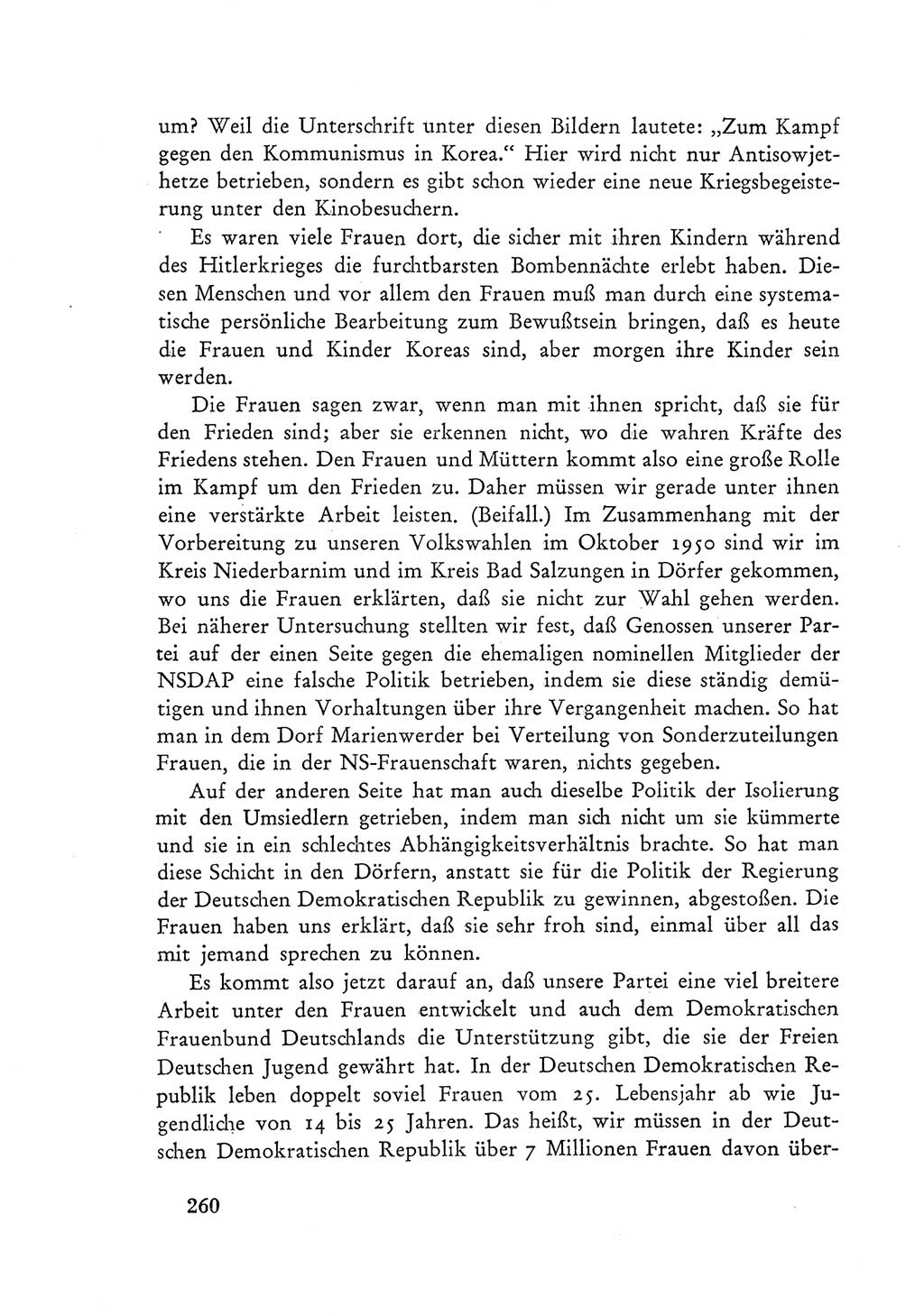 Protokoll der Verhandlungen des Ⅲ. Parteitages der Sozialistischen Einheitspartei Deutschlands (SED) [Deutsche Demokratische Republik (DDR)] 1950, Band 1, Seite 260 (Prot. Verh. Ⅲ. PT SED DDR 1950, Bd. 1, S. 260)