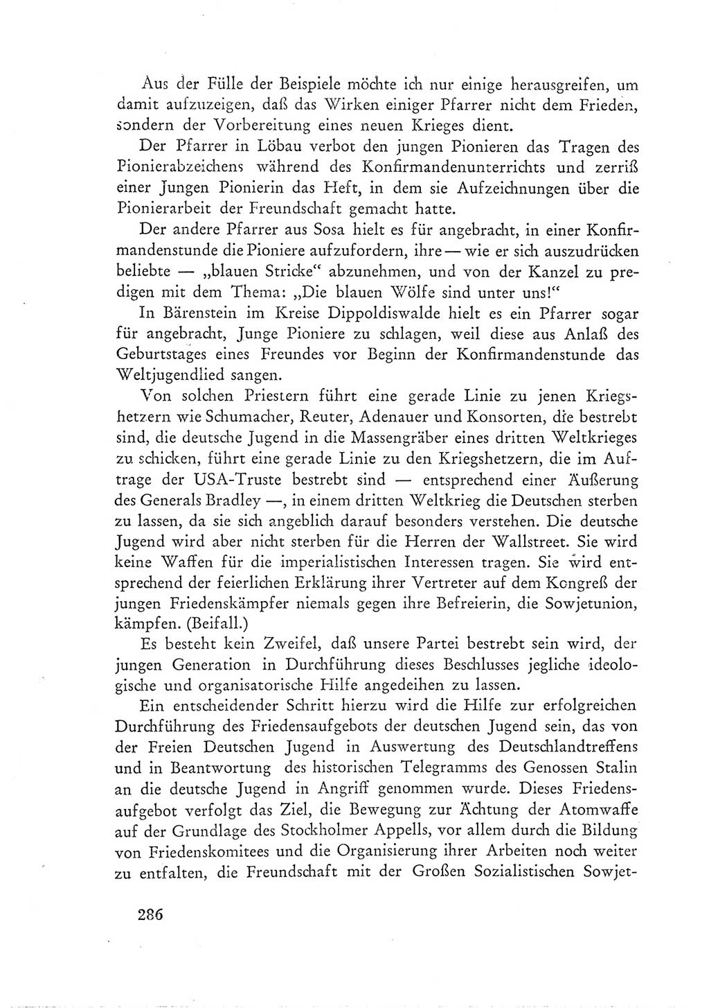 Protokoll der Verhandlungen des Ⅲ. Parteitages der Sozialistischen Einheitspartei Deutschlands (SED) [Deutsche Demokratische Republik (DDR)] 1950, Band 1, Seite 286 (Prot. Verh. Ⅲ. PT SED DDR 1950, Bd. 1, S. 286)