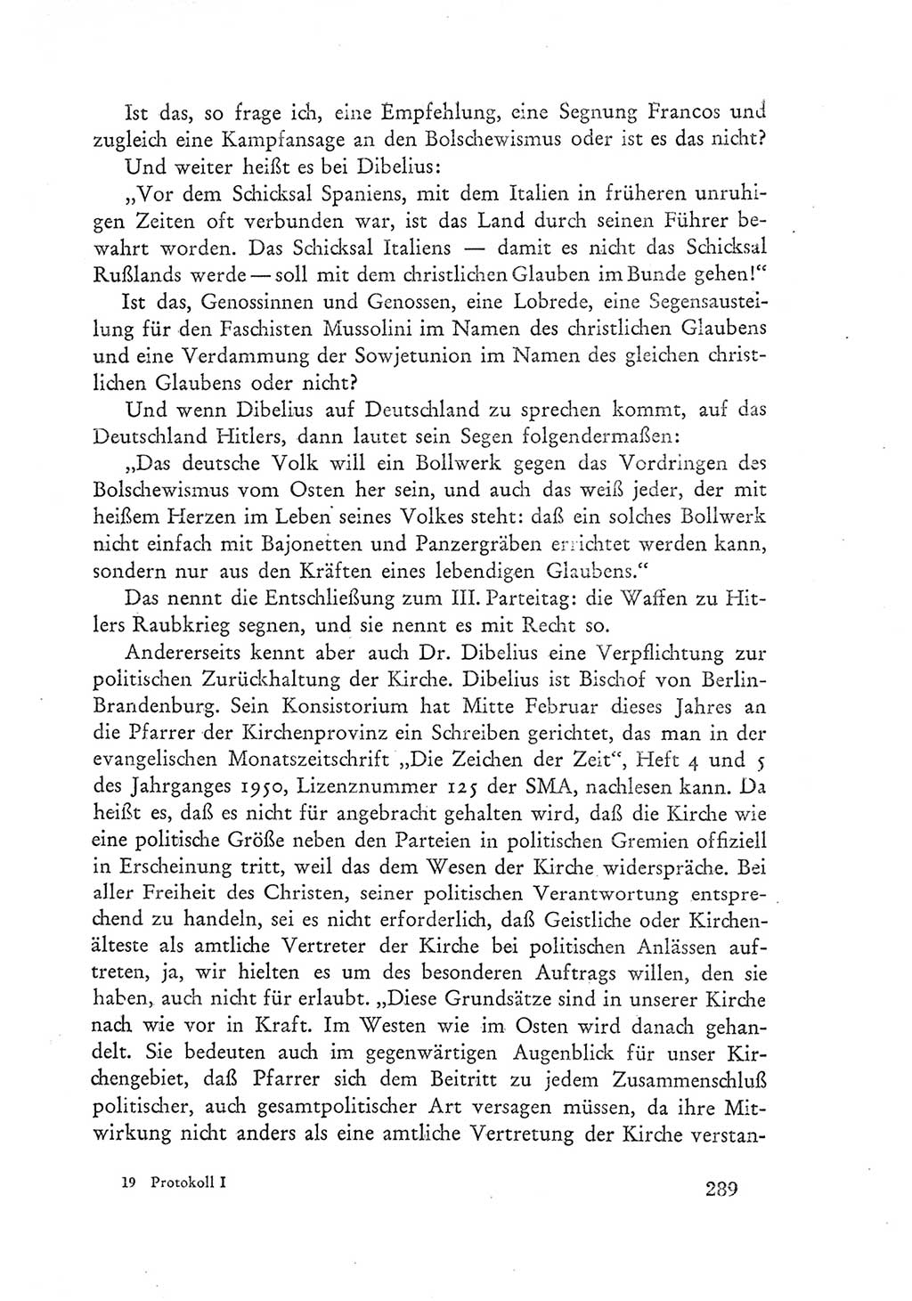 Protokoll der Verhandlungen des Ⅲ. Parteitages der Sozialistischen Einheitspartei Deutschlands (SED) [Deutsche Demokratische Republik (DDR)] 1950, Band 1, Seite 289 (Prot. Verh. Ⅲ. PT SED DDR 1950, Bd. 1, S. 289)