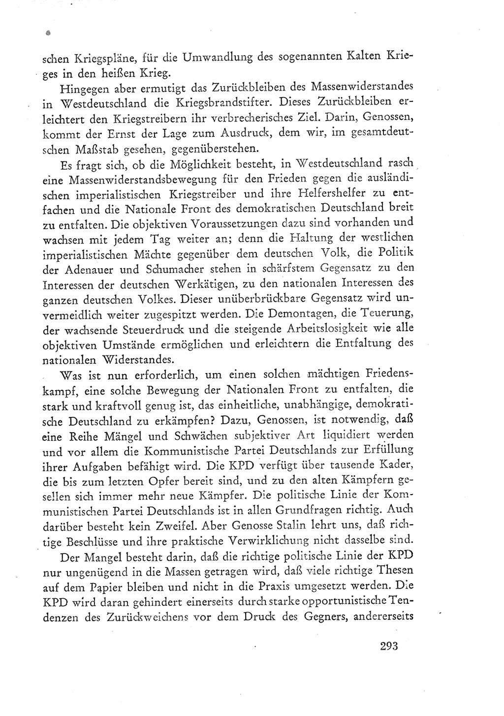 Protokoll der Verhandlungen des Ⅲ. Parteitages der Sozialistischen Einheitspartei Deutschlands (SED) [Deutsche Demokratische Republik (DDR)] 1950, Band 1, Seite 293 (Prot. Verh. Ⅲ. PT SED DDR 1950, Bd. 1, S. 293)