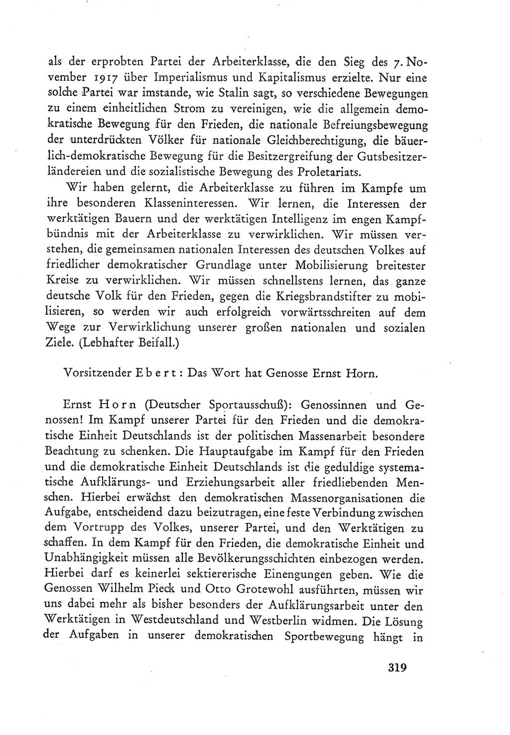 Protokoll der Verhandlungen des Ⅲ. Parteitages der Sozialistischen Einheitspartei Deutschlands (SED) [Deutsche Demokratische Republik (DDR)] 1950, Band 1, Seite 319 (Prot. Verh. Ⅲ. PT SED DDR 1950, Bd. 1, S. 319)