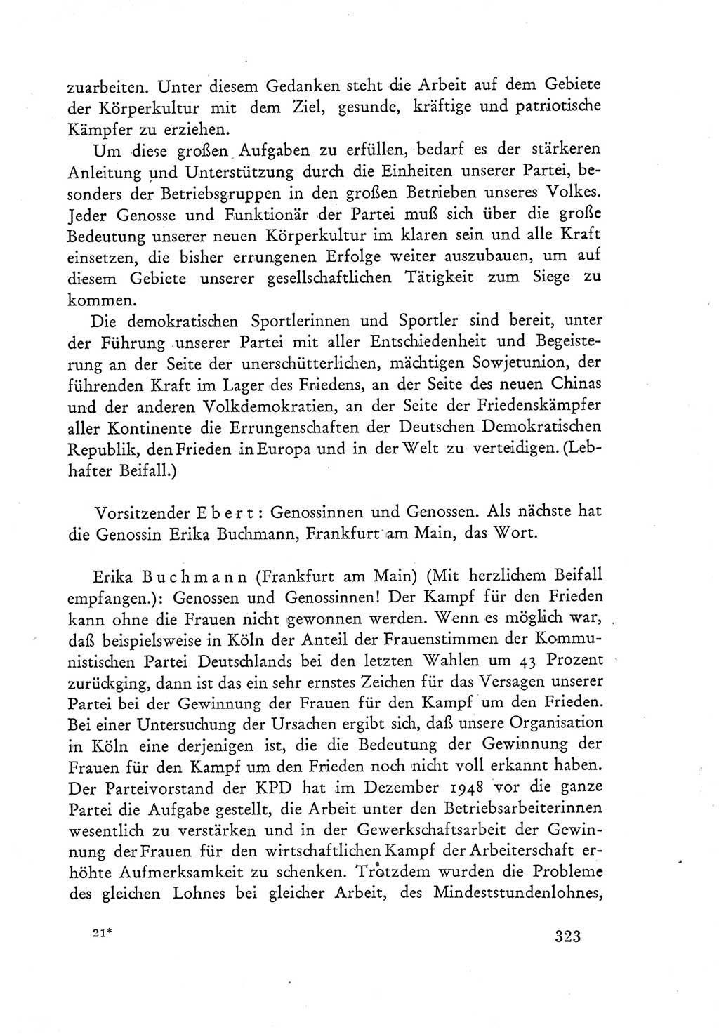 Protokoll der Verhandlungen des Ⅲ. Parteitages der Sozialistischen Einheitspartei Deutschlands (SED) [Deutsche Demokratische Republik (DDR)] 1950, Band 1, Seite 323 (Prot. Verh. Ⅲ. PT SED DDR 1950, Bd. 1, S. 323)