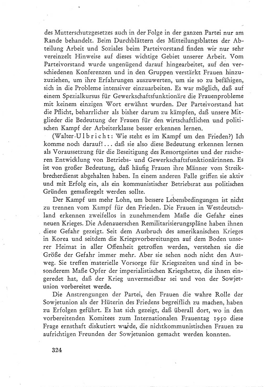 Protokoll der Verhandlungen des Ⅲ. Parteitages der Sozialistischen Einheitspartei Deutschlands (SED) [Deutsche Demokratische Republik (DDR)] 1950, Band 1, Seite 324 (Prot. Verh. Ⅲ. PT SED DDR 1950, Bd. 1, S. 324)