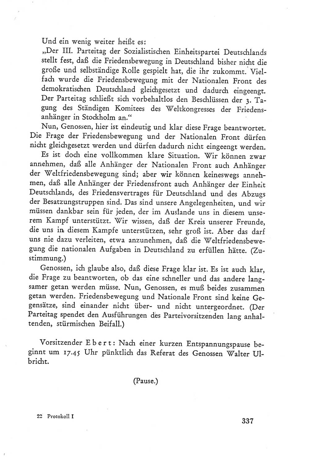 Protokoll der Verhandlungen des Ⅲ. Parteitages der Sozialistischen Einheitspartei Deutschlands (SED) [Deutsche Demokratische Republik (DDR)] 1950, Band 1, Seite 337 (Prot. Verh. Ⅲ. PT SED DDR 1950, Bd. 1, S. 337)