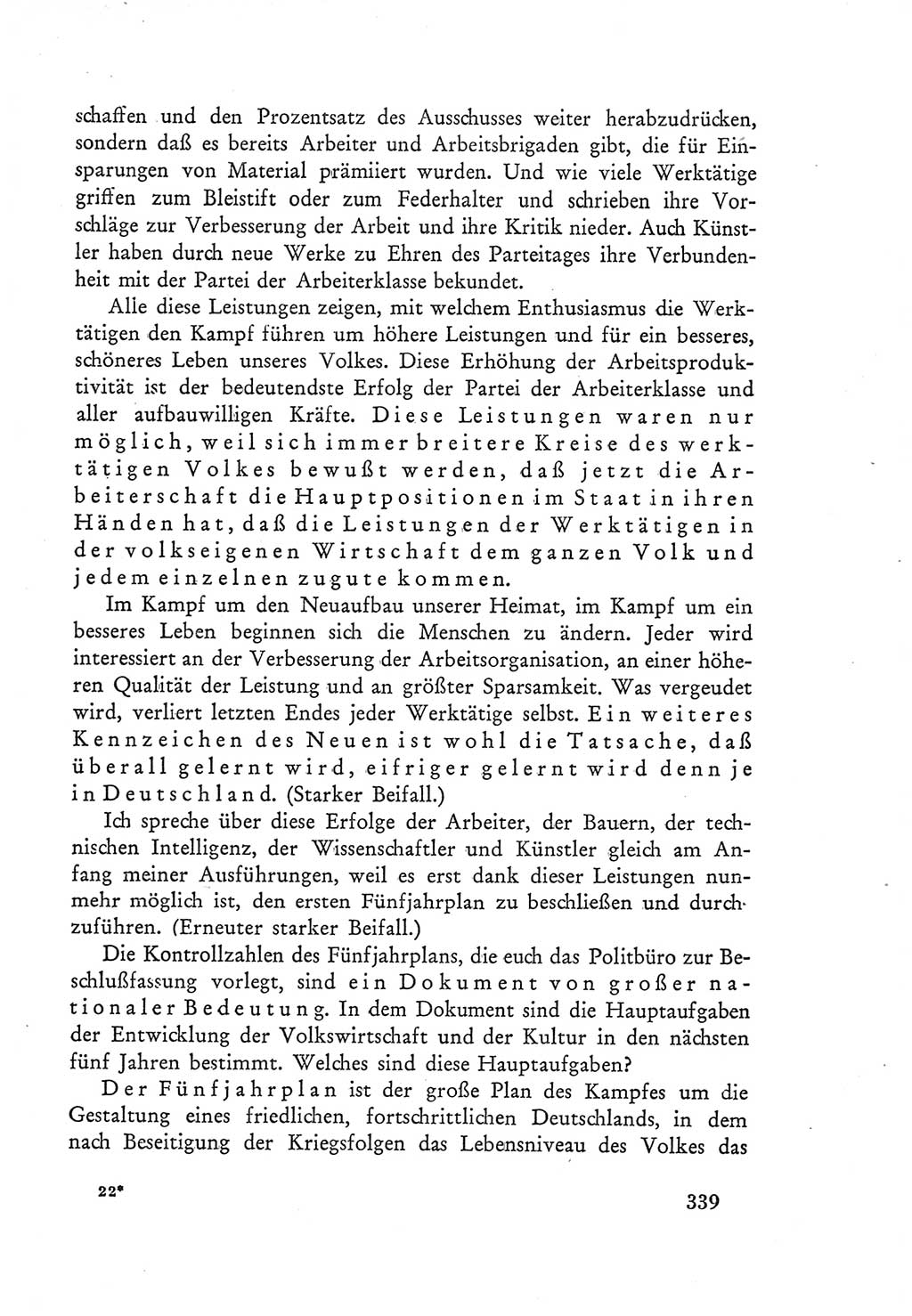 Protokoll der Verhandlungen des Ⅲ. Parteitages der Sozialistischen Einheitspartei Deutschlands (SED) [Deutsche Demokratische Republik (DDR)] 1950, Band 1, Seite 339 (Prot. Verh. Ⅲ. PT SED DDR 1950, Bd. 1, S. 339)