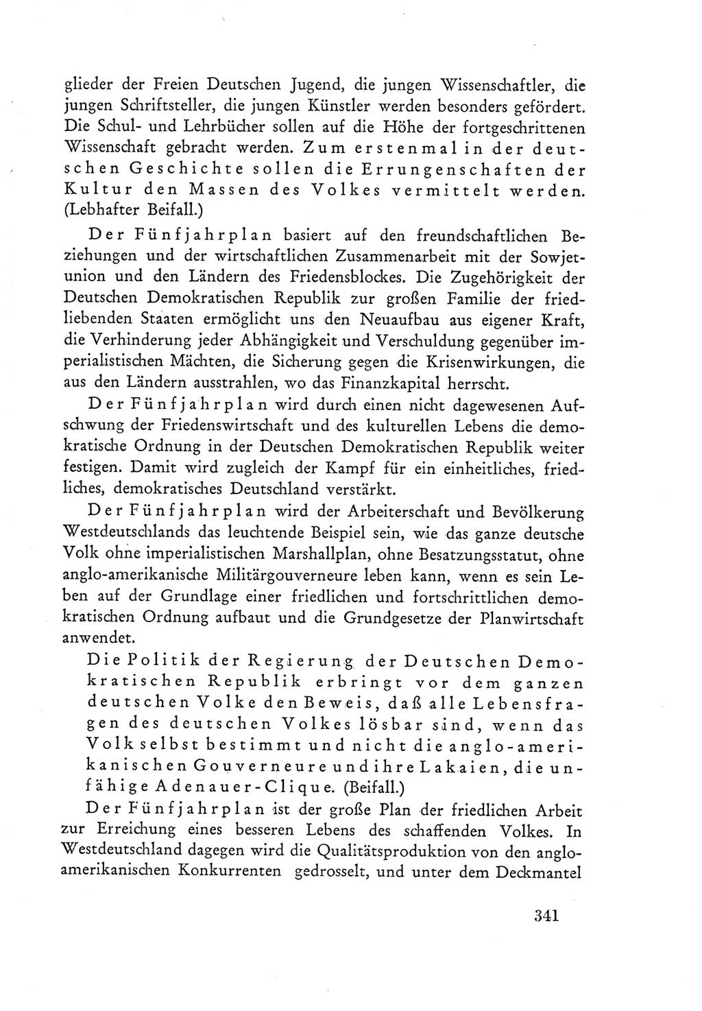 Protokoll der Verhandlungen des Ⅲ. Parteitages der Sozialistischen Einheitspartei Deutschlands (SED) [Deutsche Demokratische Republik (DDR)] 1950, Band 1, Seite 341 (Prot. Verh. Ⅲ. PT SED DDR 1950, Bd. 1, S. 341)