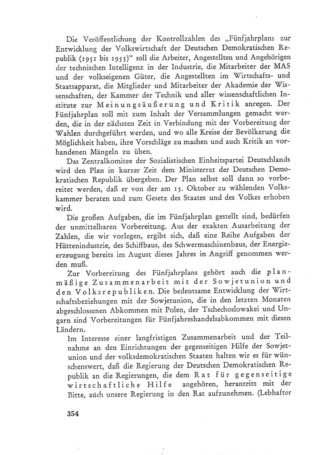 Protokoll der Verhandlungen des Ⅲ. Parteitages der Sozialistischen Einheitspartei Deutschlands (SED) [Deutsche Demokratische Republik (DDR)] 1950, Band 1, Seite 354 (Prot. Verh. Ⅲ. PT SED DDR 1950, Bd. 1, S. 354)