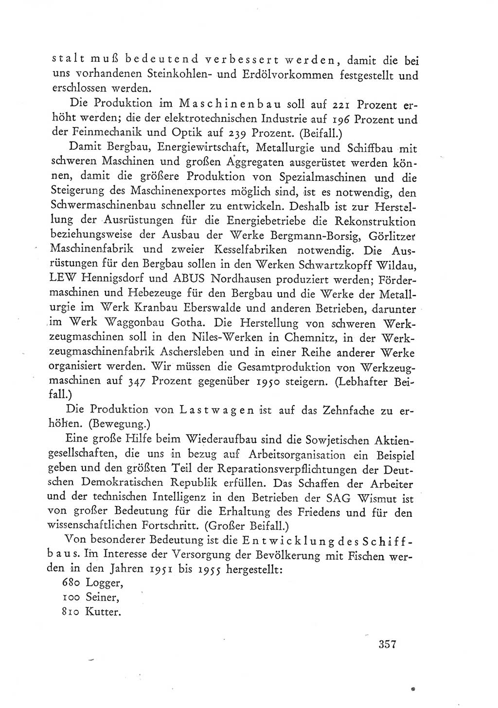 Protokoll der Verhandlungen des Ⅲ. Parteitages der Sozialistischen Einheitspartei Deutschlands (SED) [Deutsche Demokratische Republik (DDR)] 1950, Band 1, Seite 357 (Prot. Verh. Ⅲ. PT SED DDR 1950, Bd. 1, S. 357)