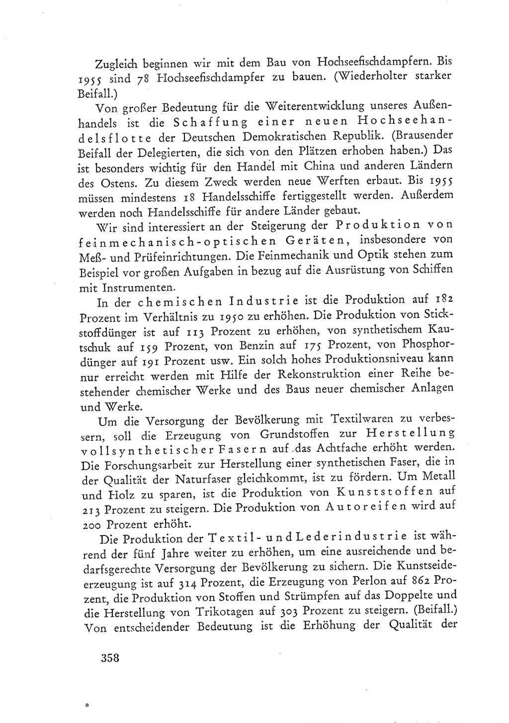 Protokoll der Verhandlungen des Ⅲ. Parteitages der Sozialistischen Einheitspartei Deutschlands (SED) [Deutsche Demokratische Republik (DDR)] 1950, Band 1, Seite 358 (Prot. Verh. Ⅲ. PT SED DDR 1950, Bd. 1, S. 358)