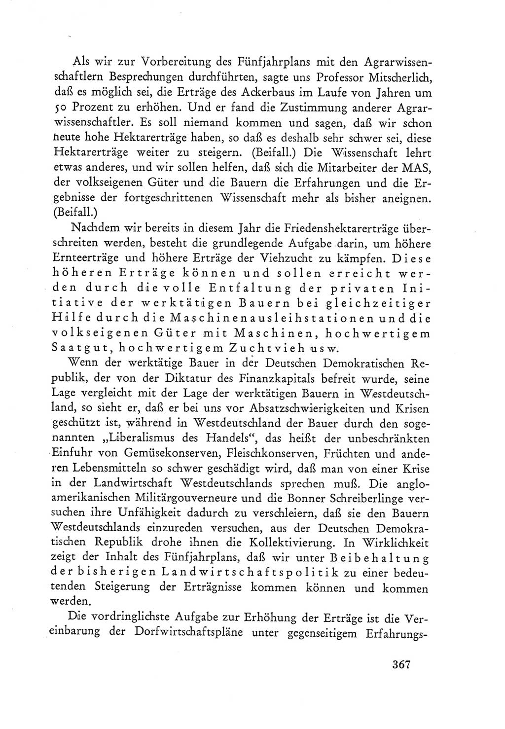 Protokoll der Verhandlungen des Ⅲ. Parteitages der Sozialistischen Einheitspartei Deutschlands (SED) [Deutsche Demokratische Republik (DDR)] 1950, Band 1, Seite 367 (Prot. Verh. Ⅲ. PT SED DDR 1950, Bd. 1, S. 367)