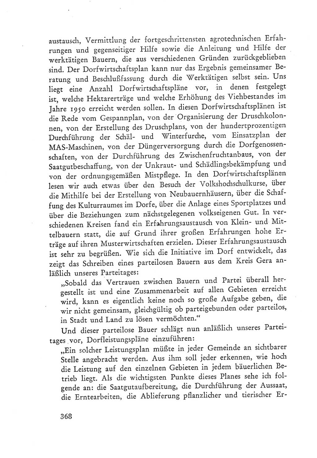 Protokoll der Verhandlungen des Ⅲ. Parteitages der Sozialistischen Einheitspartei Deutschlands (SED) [Deutsche Demokratische Republik (DDR)] 1950, Band 1, Seite 368 (Prot. Verh. Ⅲ. PT SED DDR 1950, Bd. 1, S. 368)
