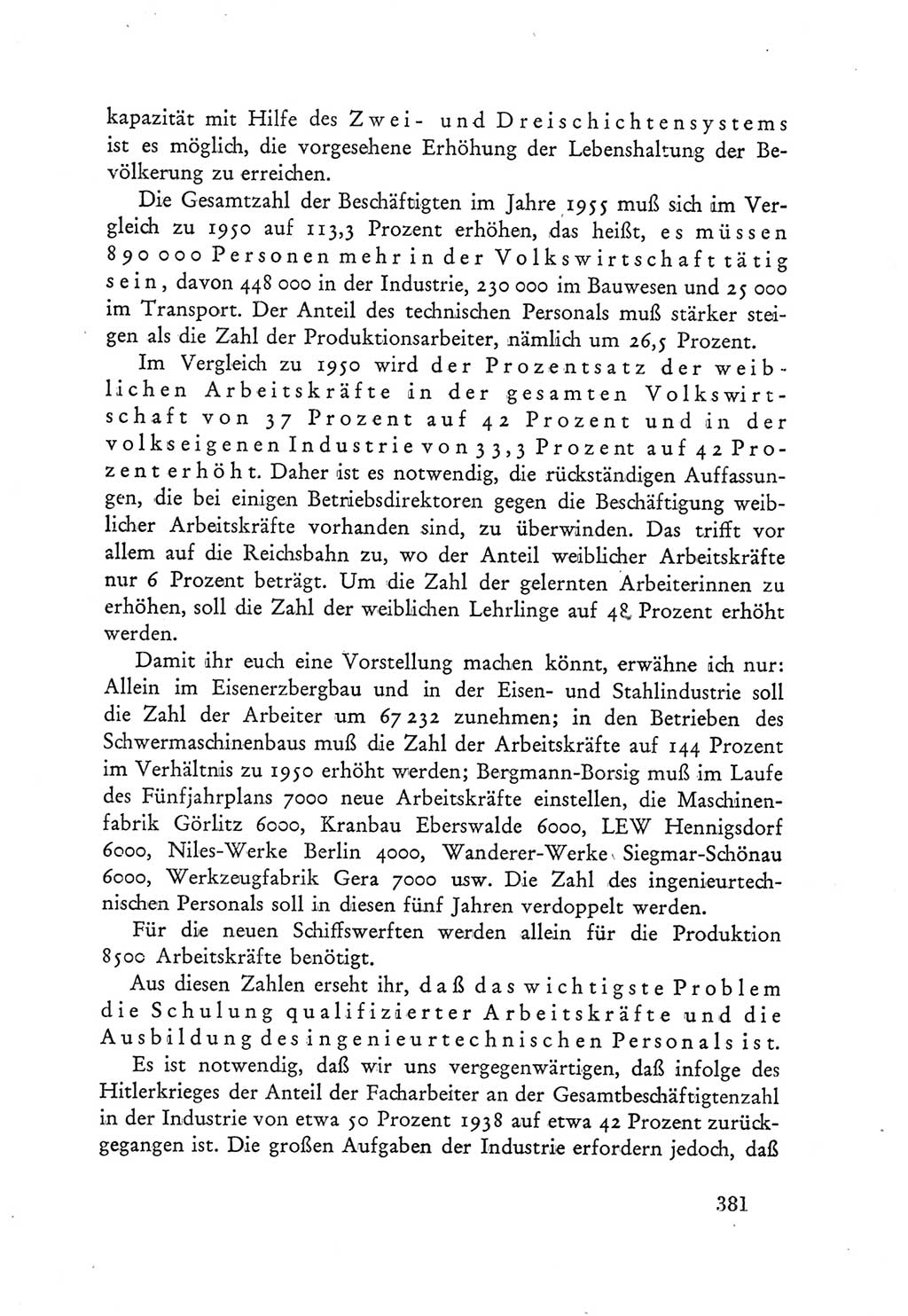 Protokoll der Verhandlungen des Ⅲ. Parteitages der Sozialistischen Einheitspartei Deutschlands (SED) [Deutsche Demokratische Republik (DDR)] 1950, Band 1, Seite 381 (Prot. Verh. Ⅲ. PT SED DDR 1950, Bd. 1, S. 381)