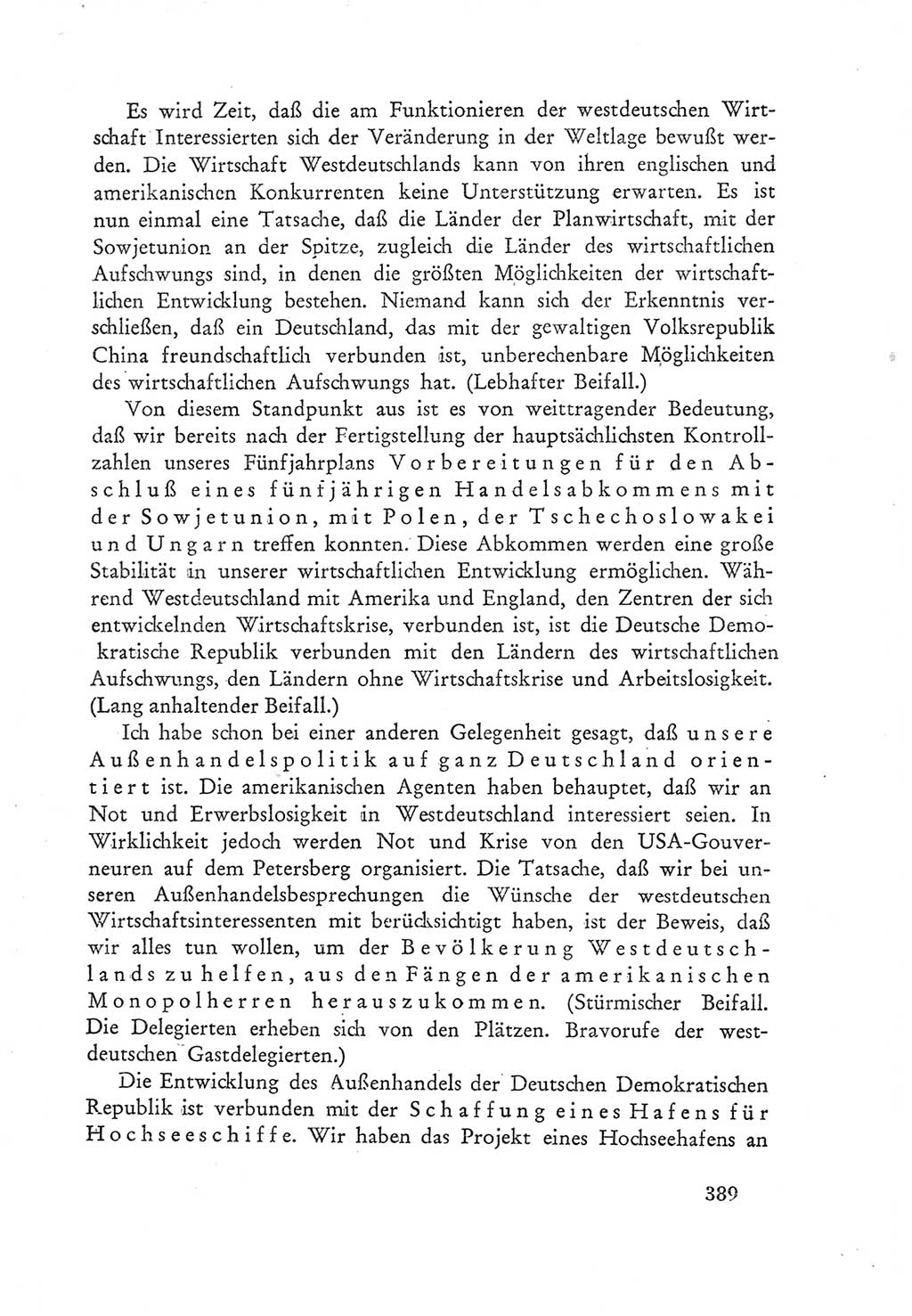 Protokoll der Verhandlungen des Ⅲ. Parteitages der Sozialistischen Einheitspartei Deutschlands (SED) [Deutsche Demokratische Republik (DDR)] 1950, Band 1, Seite 389 (Prot. Verh. Ⅲ. PT SED DDR 1950, Bd. 1, S. 389)