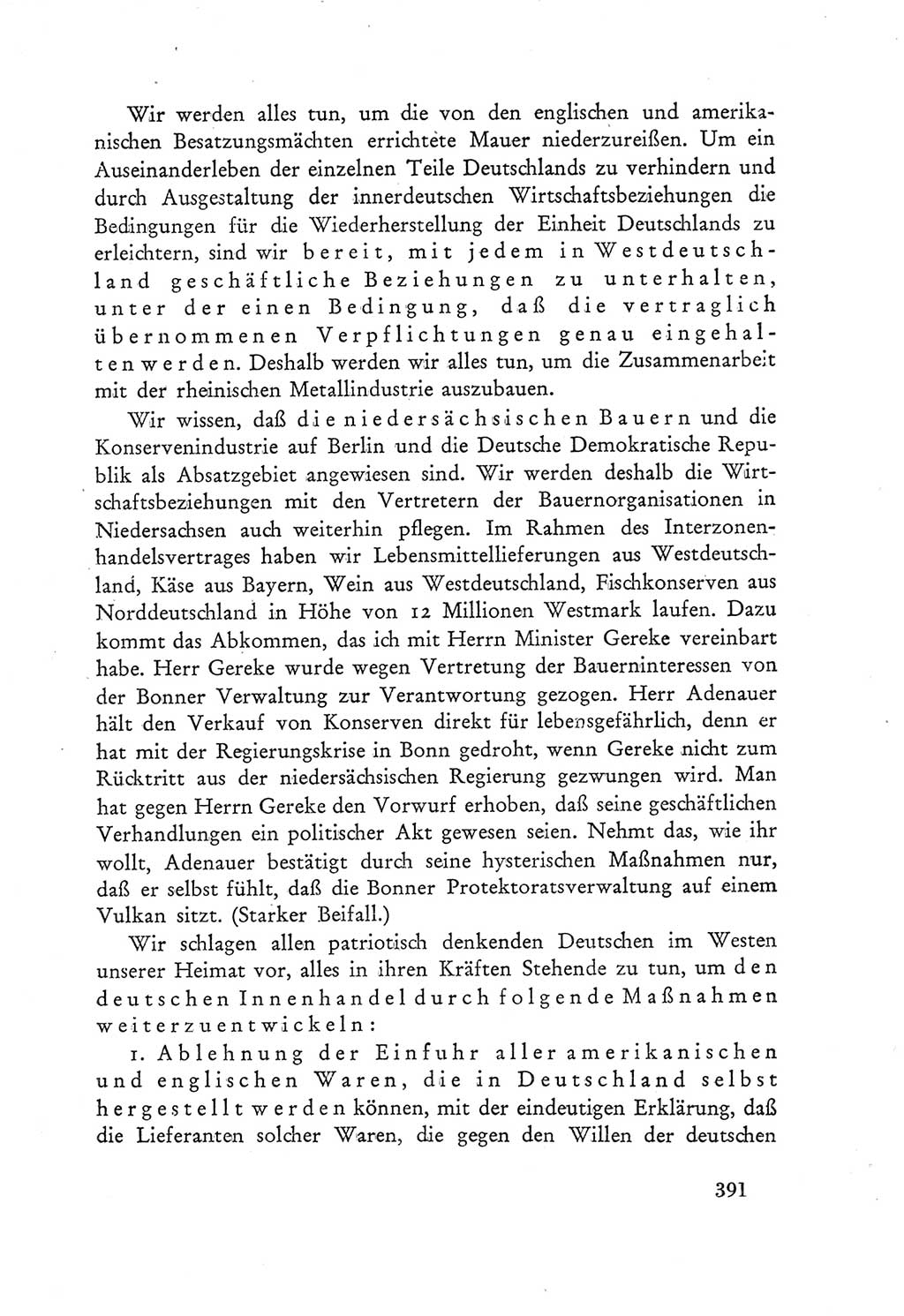 Protokoll der Verhandlungen des Ⅲ. Parteitages der Sozialistischen Einheitspartei Deutschlands (SED) [Deutsche Demokratische Republik (DDR)] 1950, Band 1, Seite 391 (Prot. Verh. Ⅲ. PT SED DDR 1950, Bd. 1, S. 391)