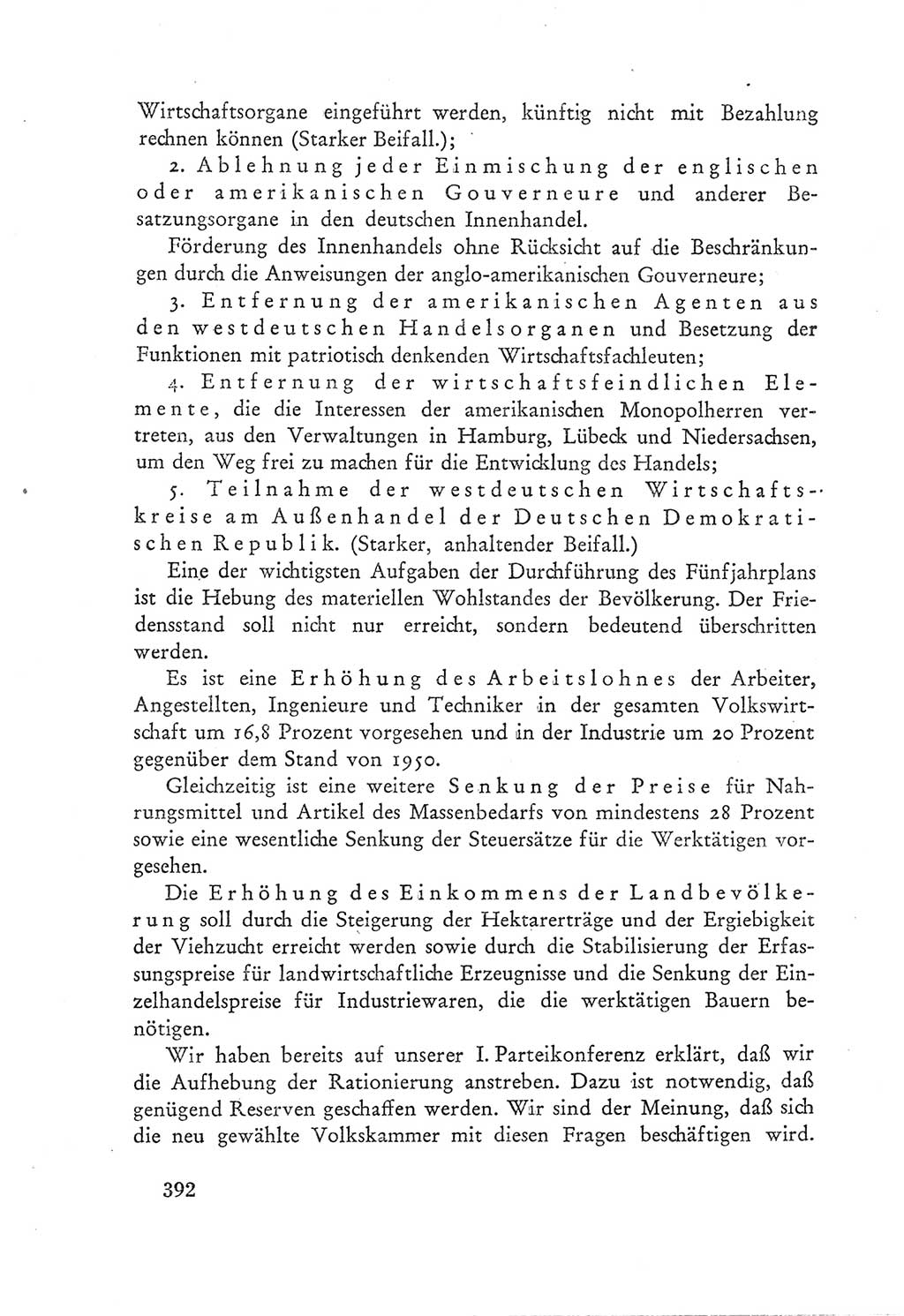 Protokoll der Verhandlungen des Ⅲ. Parteitages der Sozialistischen Einheitspartei Deutschlands (SED) [Deutsche Demokratische Republik (DDR)] 1950, Band 1, Seite 392 (Prot. Verh. Ⅲ. PT SED DDR 1950, Bd. 1, S. 392)
