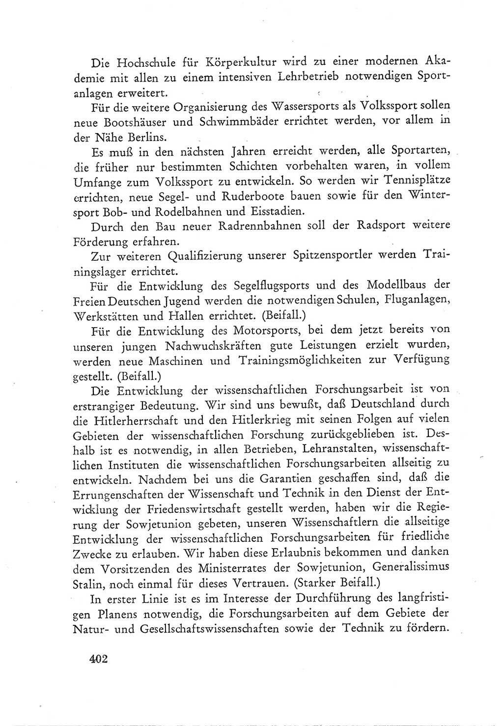 Protokoll der Verhandlungen des Ⅲ. Parteitages der Sozialistischen Einheitspartei Deutschlands (SED) [Deutsche Demokratische Republik (DDR)] 1950, Band 1, Seite 402 (Prot. Verh. Ⅲ. PT SED DDR 1950, Bd. 1, S. 402)