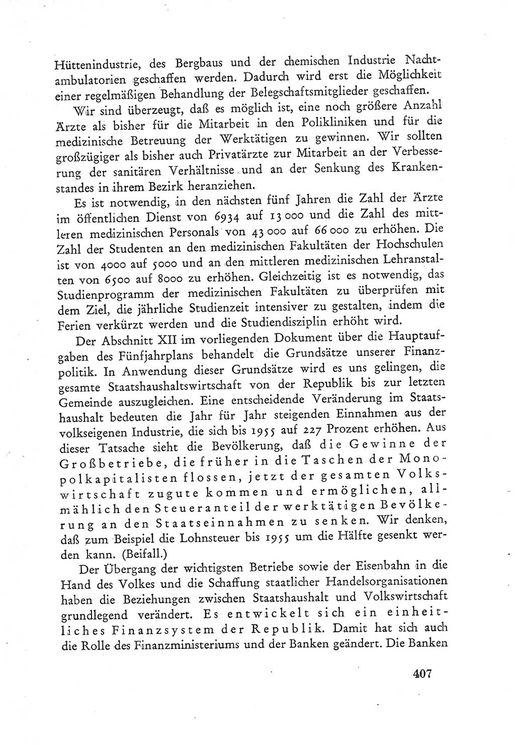 Protokoll der Verhandlungen des Ⅲ. Parteitages der Sozialistischen Einheitspartei Deutschlands (SED) [Deutsche Demokratische Republik (DDR)] 1950, Band 1, Seite 407 (Prot. Verh. Ⅲ. PT SED DDR 1950, Bd. 1, S. 407)