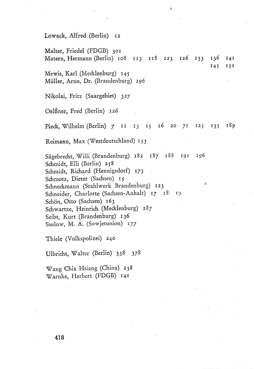 Protokoll der Verhandlungen des Ⅲ. Parteitages der Sozialistischen Einheitspartei Deutschlands (SED) [Deutsche Demokratische Republik (DDR)] 1950, Band 1, Seite 418 (Prot. Verh. Ⅲ. PT SED DDR 1950, Bd. 1, S. 418)