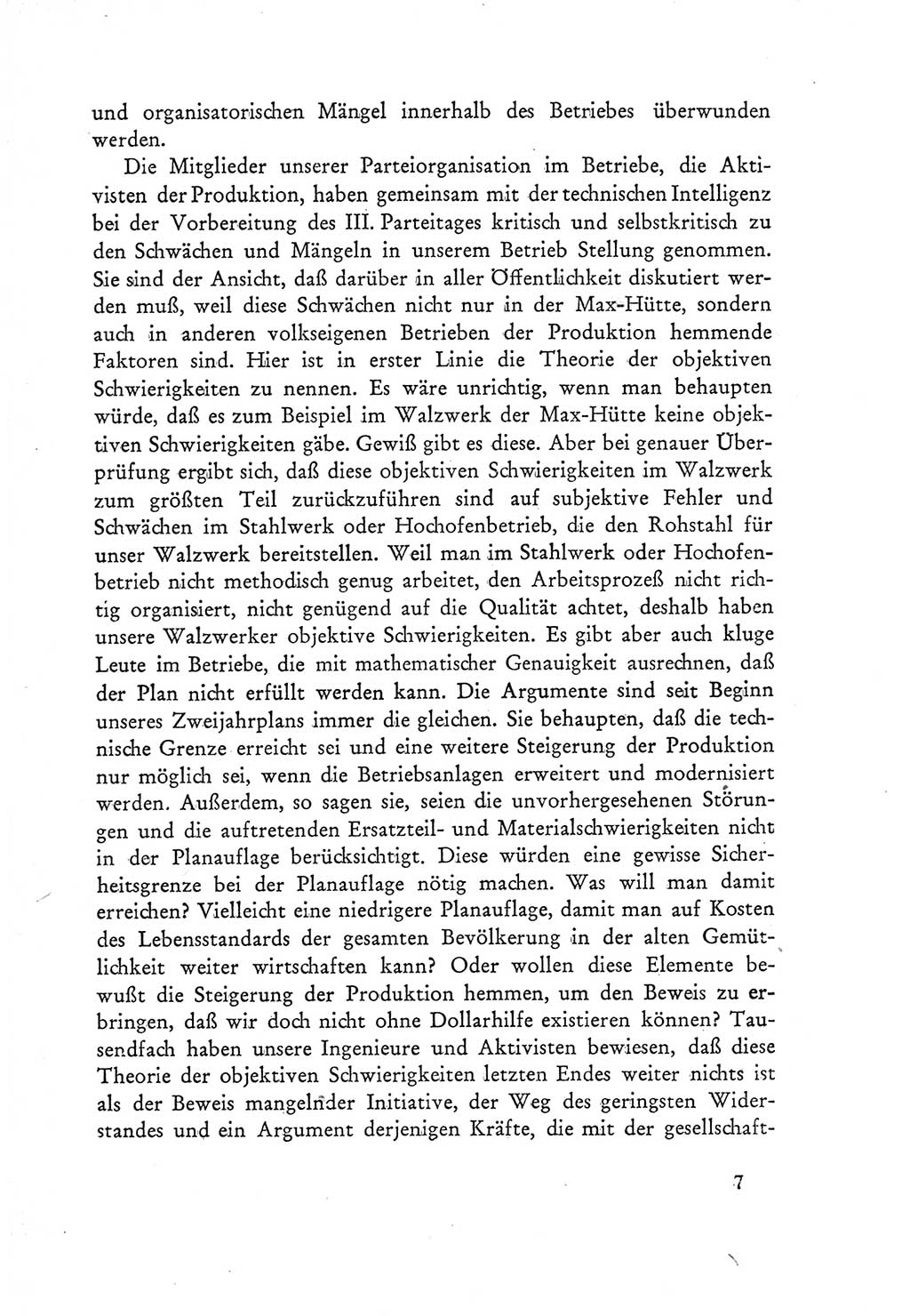 Protokoll der Verhandlungen des Ⅲ. Parteitages der Sozialistischen Einheitspartei Deutschlands (SED) [Deutsche Demokratische Republik (DDR)] 1950, Band 2, Seite 7 (Prot. Verh. Ⅲ. PT SED DDR 1950, Bd. 2, S. 7)