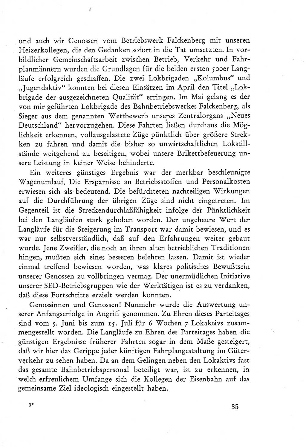 Protokoll der Verhandlungen des Ⅲ. Parteitages der Sozialistischen Einheitspartei Deutschlands (SED) [Deutsche Demokratische Republik (DDR)] 1950, Band 2, Seite 35 (Prot. Verh. Ⅲ. PT SED DDR 1950, Bd. 2, S. 35)