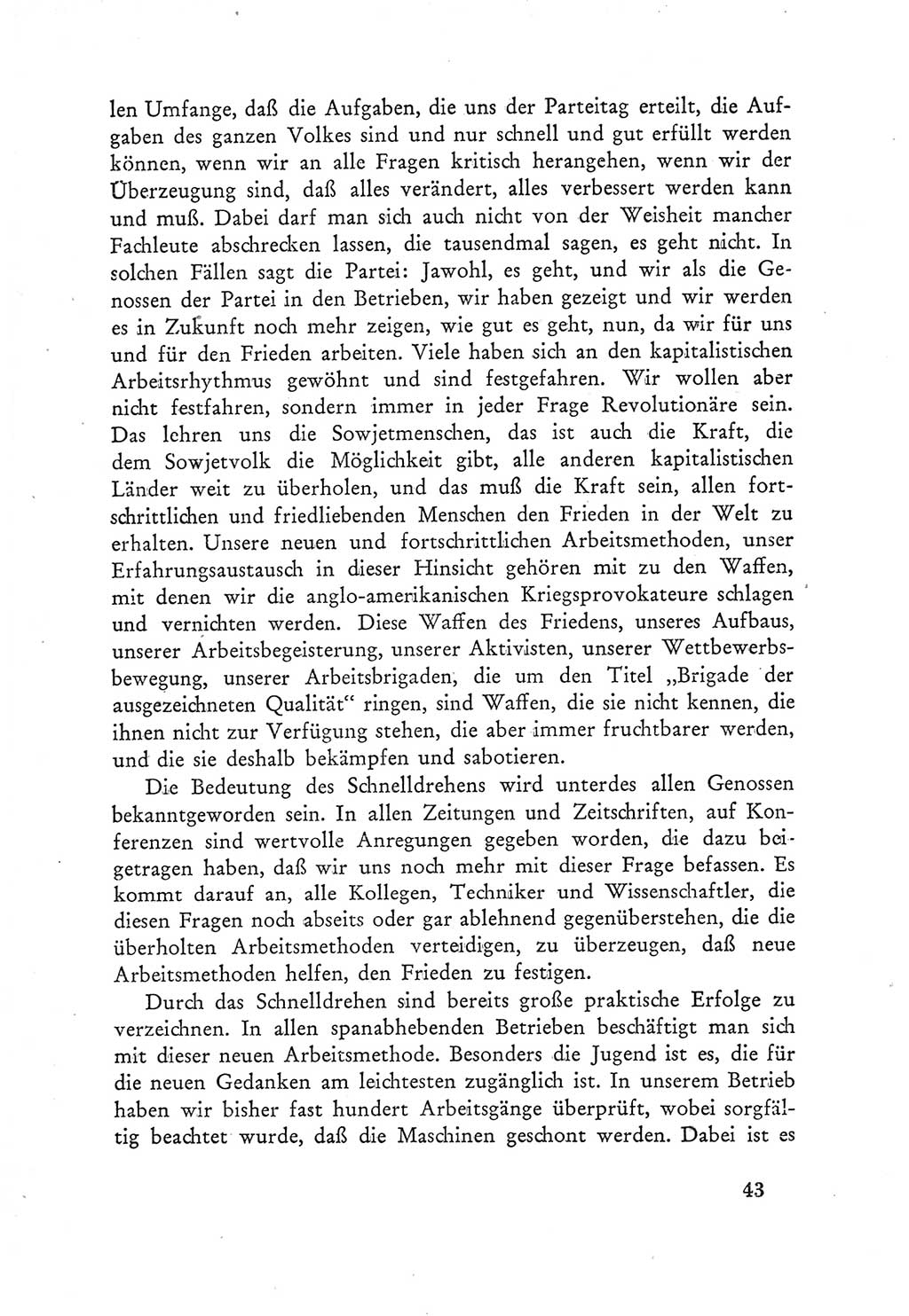 Protokoll der Verhandlungen des Ⅲ. Parteitages der Sozialistischen Einheitspartei Deutschlands (SED) [Deutsche Demokratische Republik (DDR)] 1950, Band 2, Seite 43 (Prot. Verh. Ⅲ. PT SED DDR 1950, Bd. 2, S. 43)