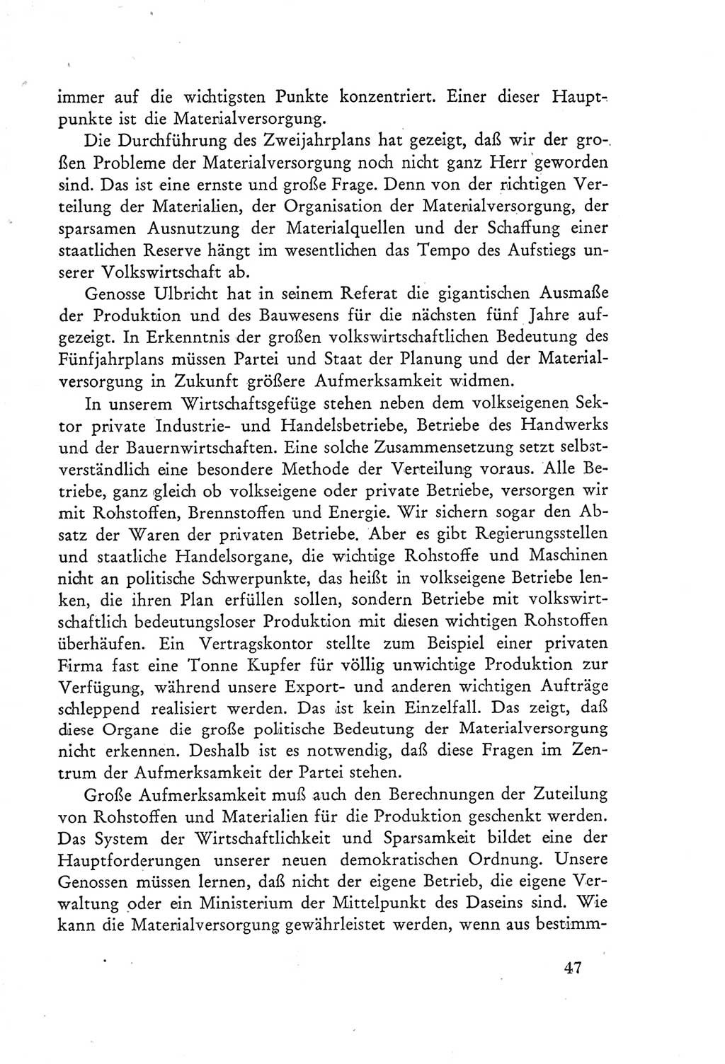 Protokoll der Verhandlungen des Ⅲ. Parteitages der Sozialistischen Einheitspartei Deutschlands (SED) [Deutsche Demokratische Republik (DDR)] 1950, Band 2, Seite 47 (Prot. Verh. Ⅲ. PT SED DDR 1950, Bd. 2, S. 47)
