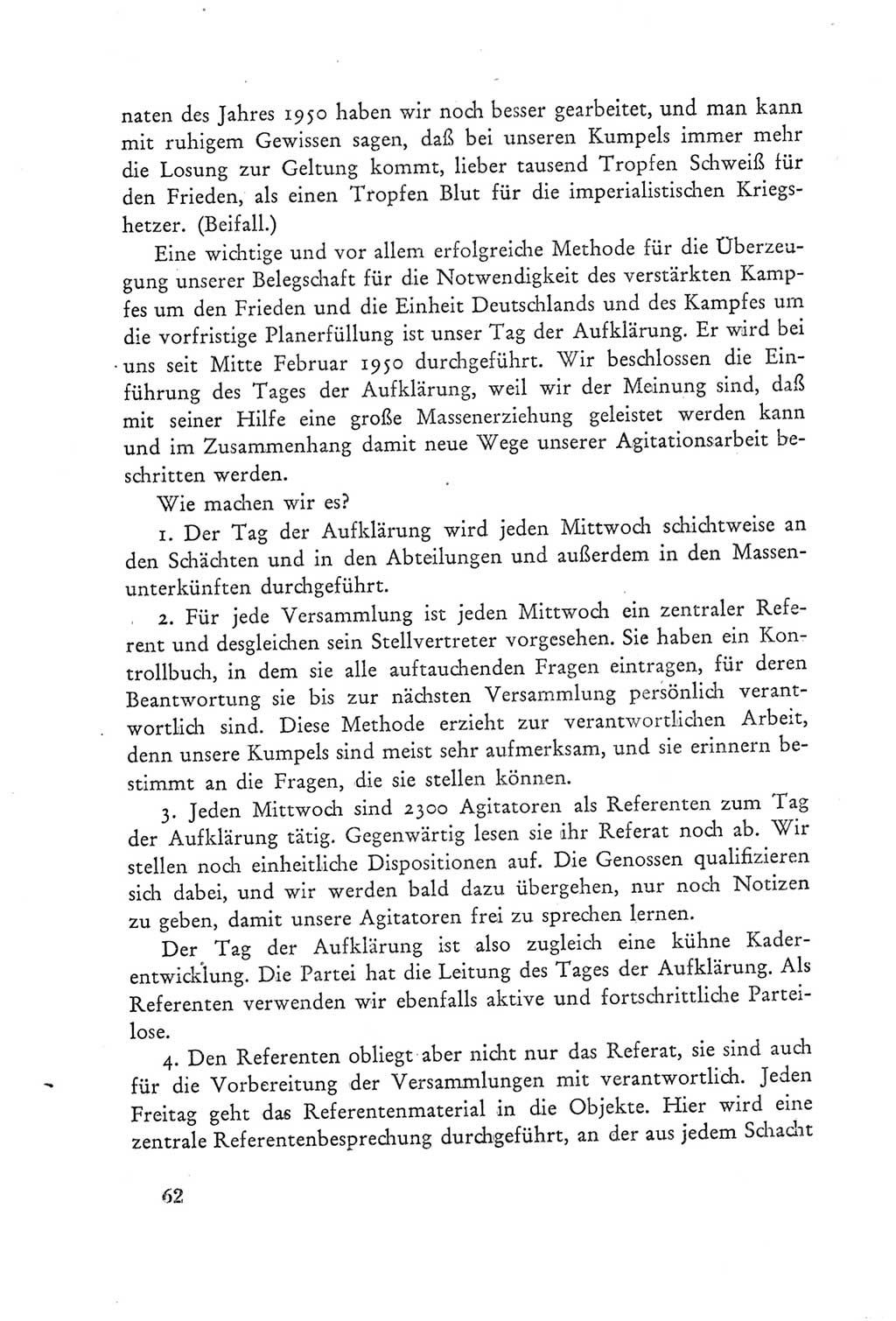 Protokoll der Verhandlungen des Ⅲ. Parteitages der Sozialistischen Einheitspartei Deutschlands (SED) [Deutsche Demokratische Republik (DDR)] 1950, Band 2, Seite 62 (Prot. Verh. Ⅲ. PT SED DDR 1950, Bd. 2, S. 62)