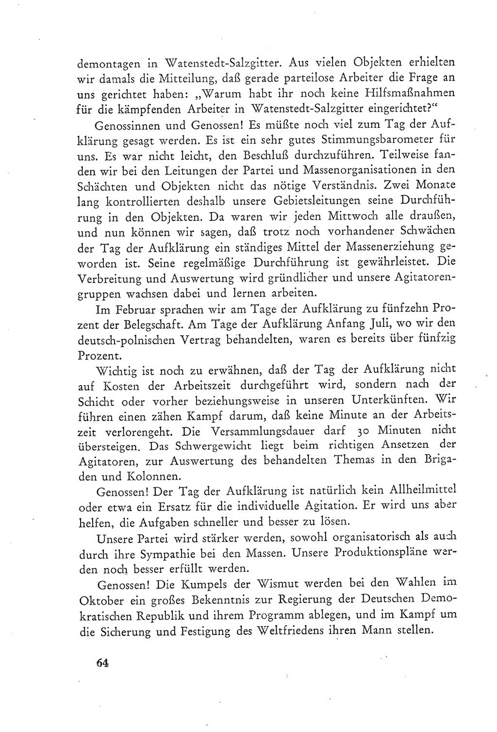 Protokoll der Verhandlungen des Ⅲ. Parteitages der Sozialistischen Einheitspartei Deutschlands (SED) [Deutsche Demokratische Republik (DDR)] 1950, Band 2, Seite 64 (Prot. Verh. Ⅲ. PT SED DDR 1950, Bd. 2, S. 64)