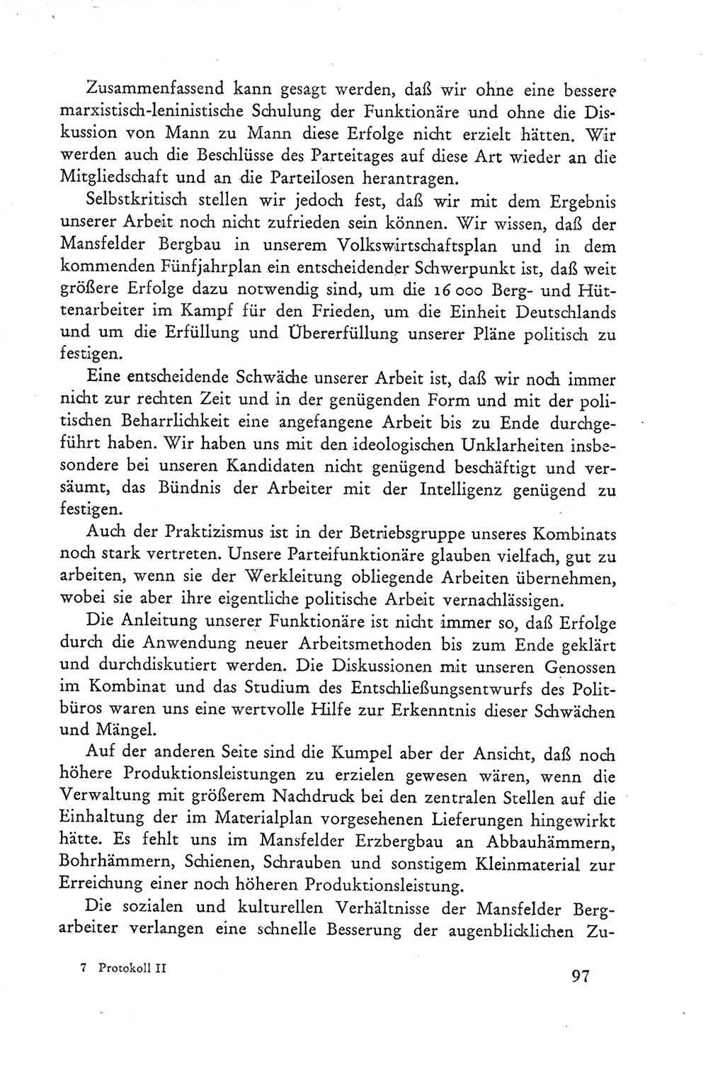 Protokoll der Verhandlungen des Ⅲ. Parteitages der Sozialistischen Einheitspartei Deutschlands (SED) [Deutsche Demokratische Republik (DDR)] 1950, Band 2, Seite 97 (Prot. Verh. Ⅲ. PT SED DDR 1950, Bd. 2, S. 97)