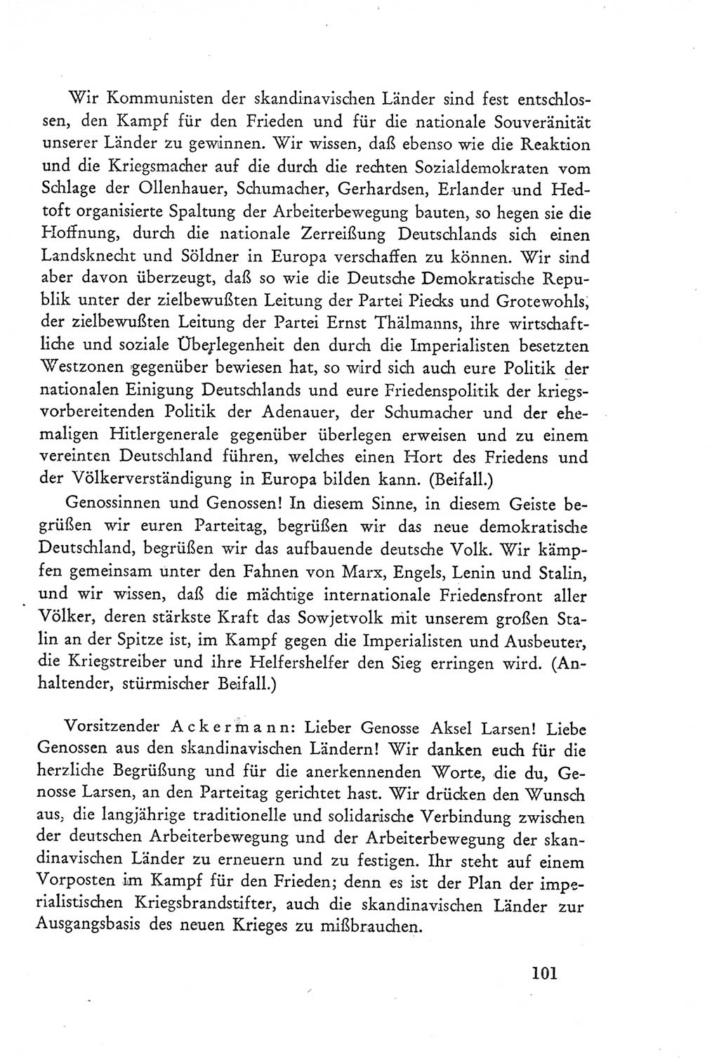 Protokoll der Verhandlungen des Ⅲ. Parteitages der Sozialistischen Einheitspartei Deutschlands (SED) [Deutsche Demokratische Republik (DDR)] 1950, Band 2, Seite 101 (Prot. Verh. Ⅲ. PT SED DDR 1950, Bd. 2, S. 101)