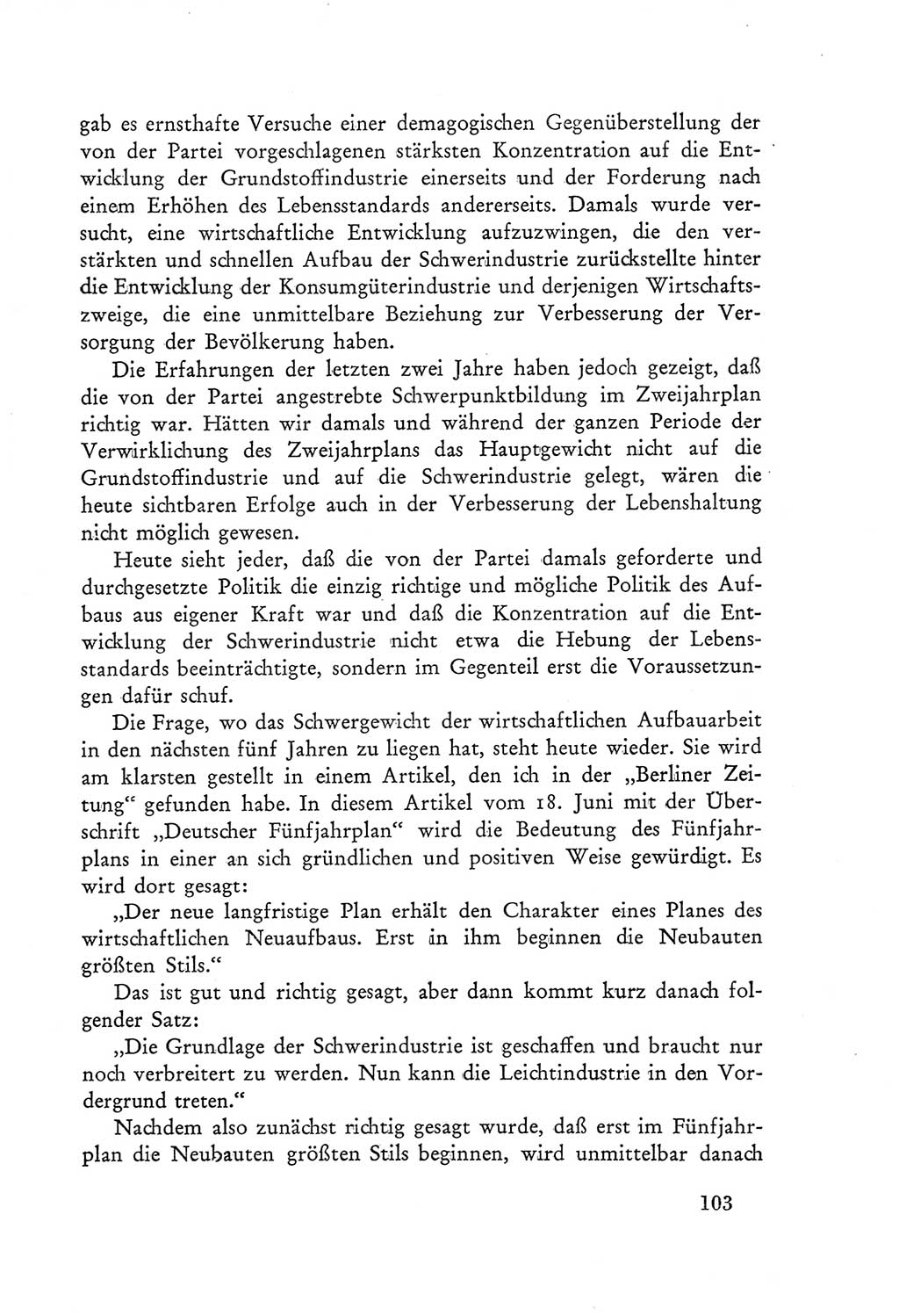 Protokoll der Verhandlungen des Ⅲ. Parteitages der Sozialistischen Einheitspartei Deutschlands (SED) [Deutsche Demokratische Republik (DDR)] 1950, Band 2, Seite 103 (Prot. Verh. Ⅲ. PT SED DDR 1950, Bd. 2, S. 103)