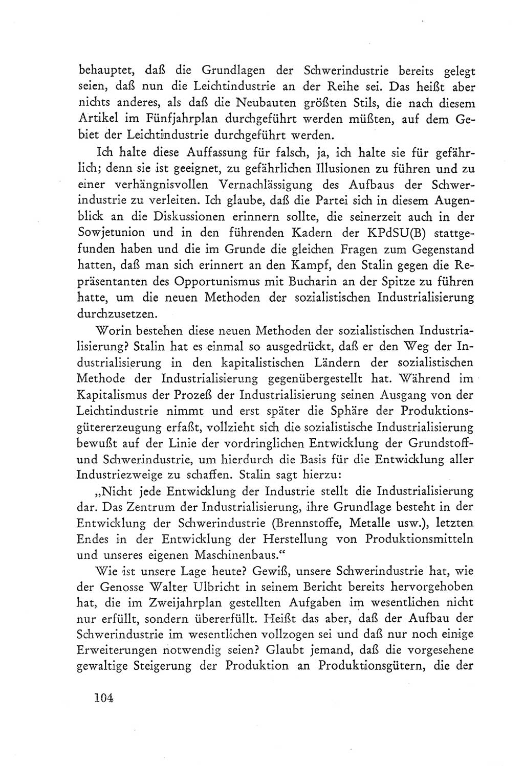 Protokoll der Verhandlungen des Ⅲ. Parteitages der Sozialistischen Einheitspartei Deutschlands (SED) [Deutsche Demokratische Republik (DDR)] 1950, Band 2, Seite 104 (Prot. Verh. Ⅲ. PT SED DDR 1950, Bd. 2, S. 104)