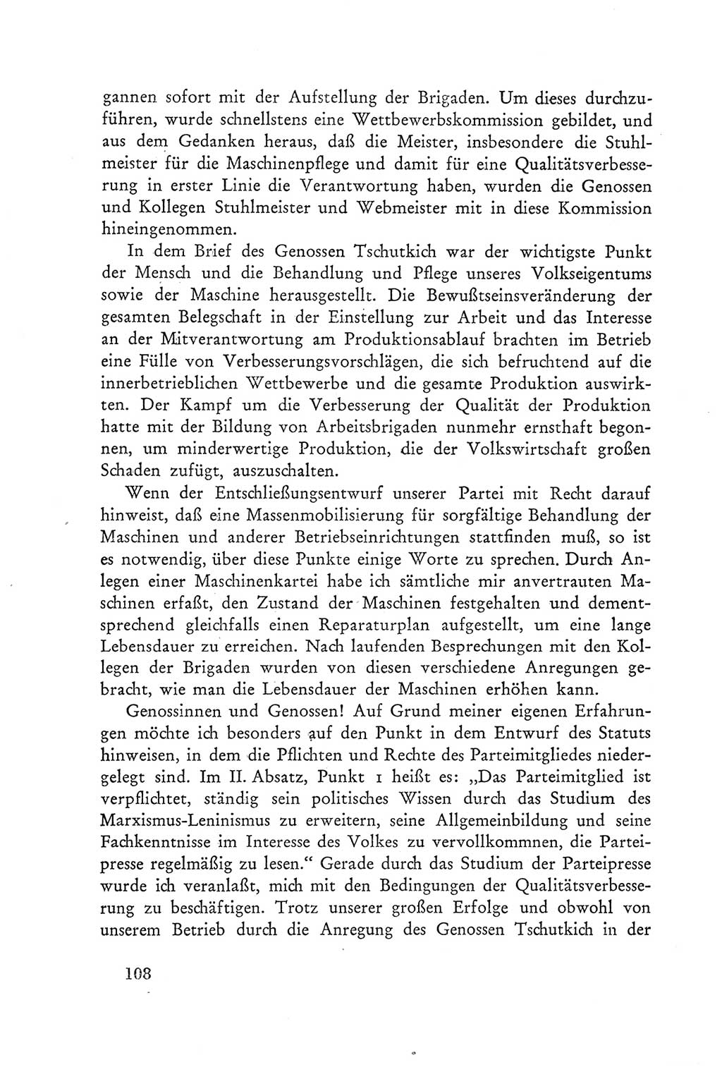Protokoll der Verhandlungen des Ⅲ. Parteitages der Sozialistischen Einheitspartei Deutschlands (SED) [Deutsche Demokratische Republik (DDR)] 1950, Band 2, Seite 108 (Prot. Verh. Ⅲ. PT SED DDR 1950, Bd. 2, S. 108)