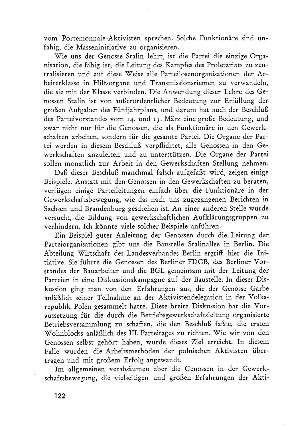 Protokoll der Verhandlungen des Ⅲ. Parteitages der Sozialistischen Einheitspartei Deutschlands (SED) [Deutsche Demokratische Republik (DDR)] 1950, Band 2, Seite 122 (Prot. Verh. Ⅲ. PT SED DDR 1950, Bd. 2, S. 122)