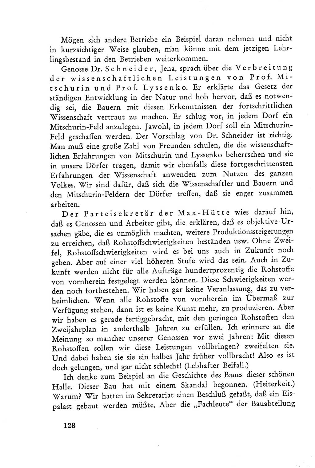Protokoll der Verhandlungen des Ⅲ. Parteitages der Sozialistischen Einheitspartei Deutschlands (SED) [Deutsche Demokratische Republik (DDR)] 1950, Band 2, Seite 128 (Prot. Verh. Ⅲ. PT SED DDR 1950, Bd. 2, S. 128)