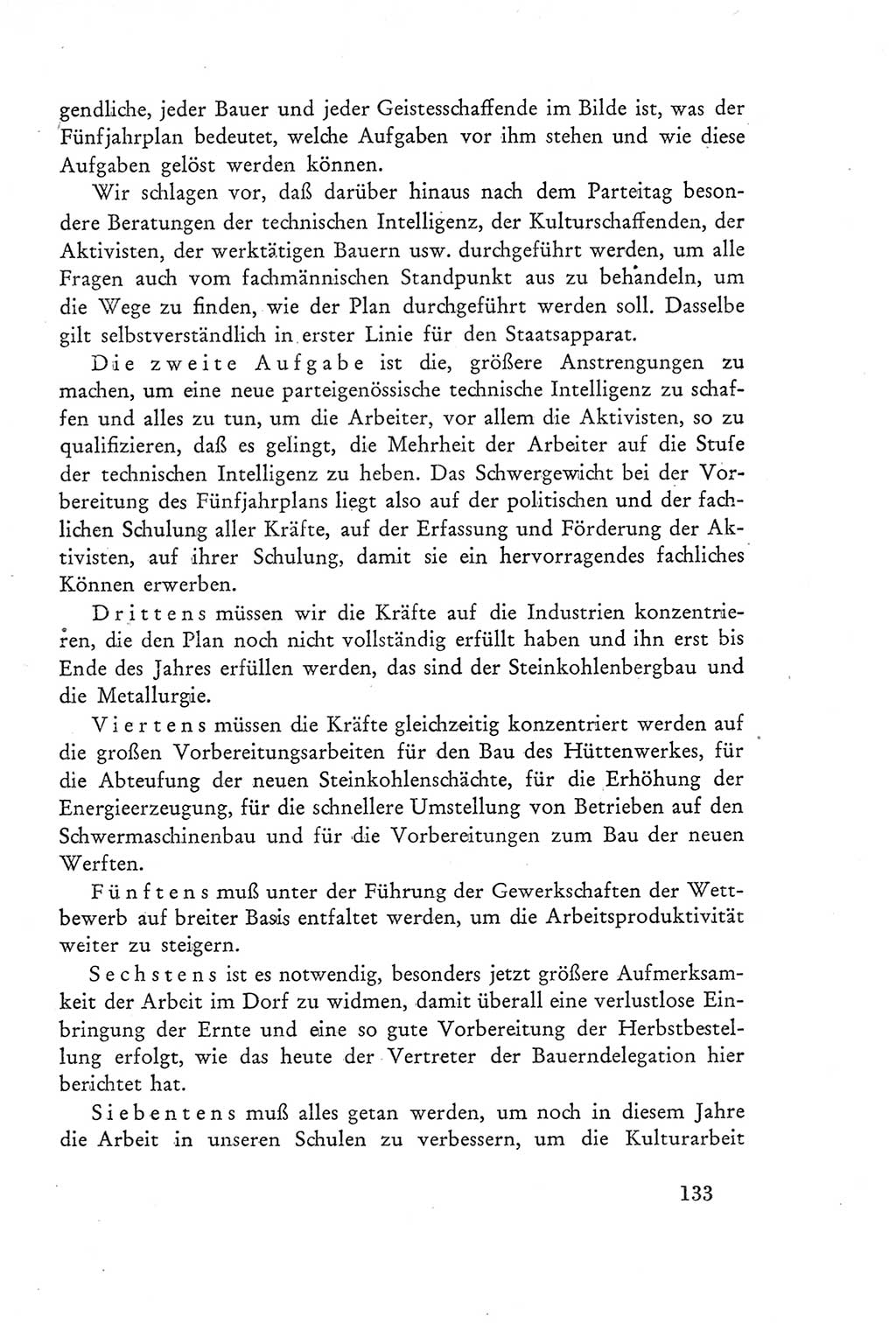 Protokoll der Verhandlungen des Ⅲ. Parteitages der Sozialistischen Einheitspartei Deutschlands (SED) [Deutsche Demokratische Republik (DDR)] 1950, Band 2, Seite 133 (Prot. Verh. Ⅲ. PT SED DDR 1950, Bd. 2, S. 133)
