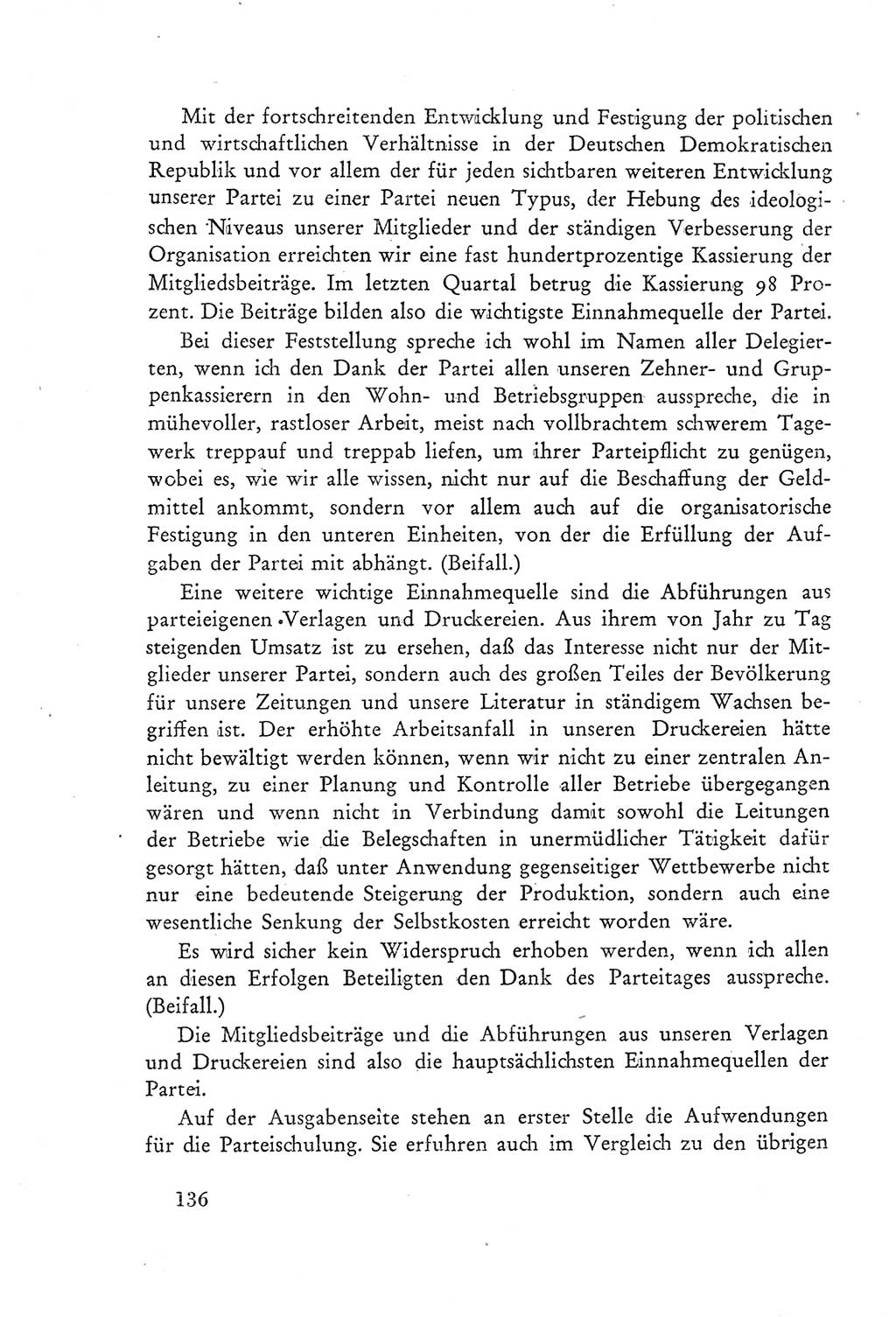 Protokoll der Verhandlungen des Ⅲ. Parteitages der Sozialistischen Einheitspartei Deutschlands (SED) [Deutsche Demokratische Republik (DDR)] 1950, Band 2, Seite 136 (Prot. Verh. Ⅲ. PT SED DDR 1950, Bd. 2, S. 136)