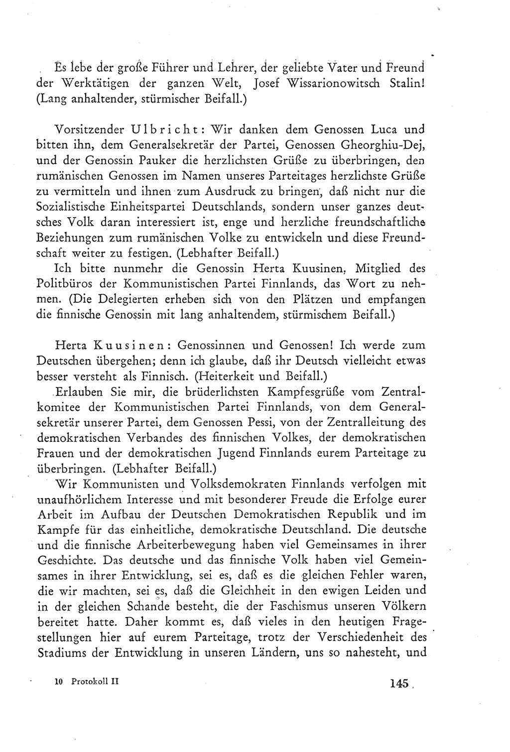 Protokoll der Verhandlungen des Ⅲ. Parteitages der Sozialistischen Einheitspartei Deutschlands (SED) [Deutsche Demokratische Republik (DDR)] 1950, Band 2, Seite 145 (Prot. Verh. Ⅲ. PT SED DDR 1950, Bd. 2, S. 145)