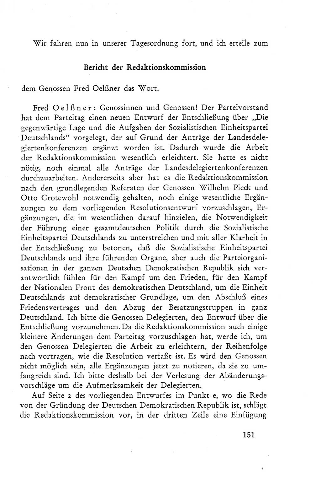 Protokoll der Verhandlungen des Ⅲ. Parteitages der Sozialistischen Einheitspartei Deutschlands (SED) [Deutsche Demokratische Republik (DDR)] 1950, Band 2, Seite 151 (Prot. Verh. Ⅲ. PT SED DDR 1950, Bd. 2, S. 151)