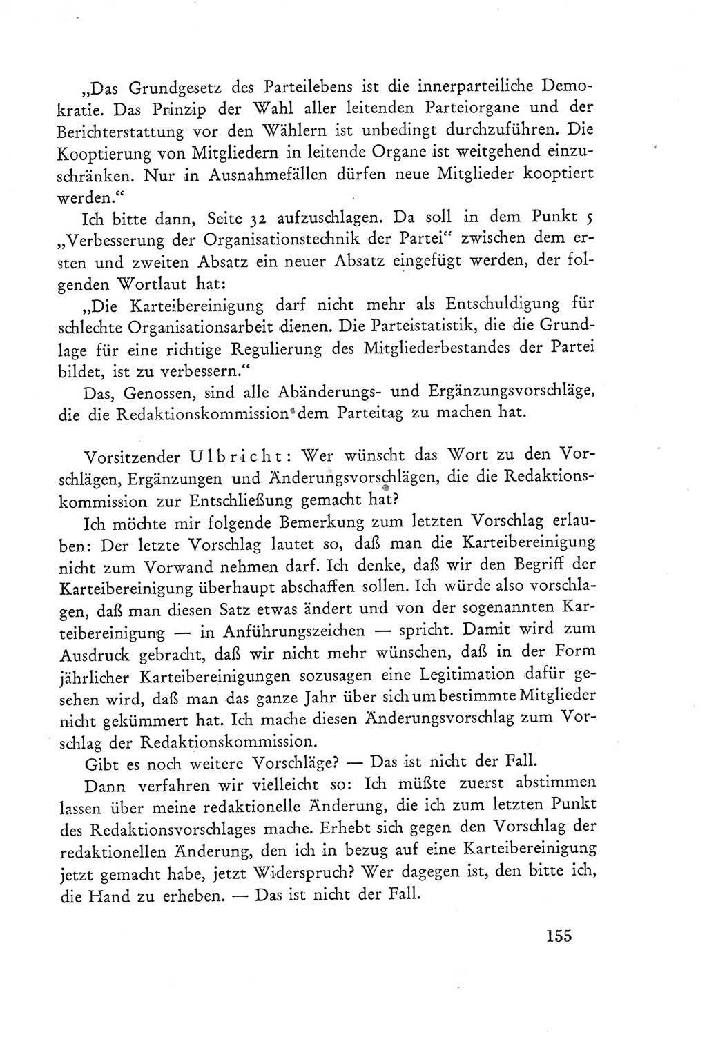 Protokoll der Verhandlungen des Ⅲ. Parteitages der Sozialistischen Einheitspartei Deutschlands (SED) [Deutsche Demokratische Republik (DDR)] 1950, Band 2, Seite 155 (Prot. Verh. Ⅲ. PT SED DDR 1950, Bd. 2, S. 155)