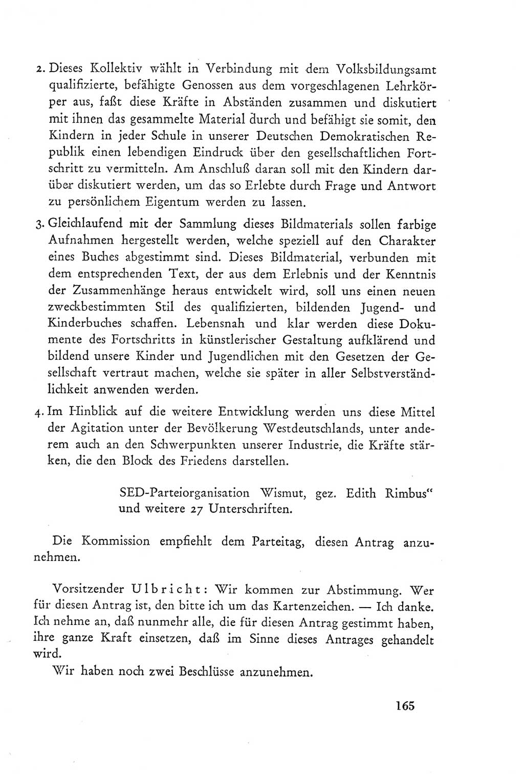 Protokoll der Verhandlungen des Ⅲ. Parteitages der Sozialistischen Einheitspartei Deutschlands (SED) [Deutsche Demokratische Republik (DDR)] 1950, Band 2, Seite 165 (Prot. Verh. Ⅲ. PT SED DDR 1950, Bd. 2, S. 165)